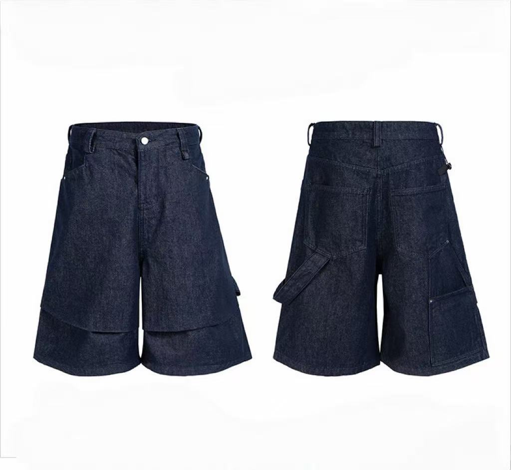3-6-5.shop “Layered Utility Denim Shorts