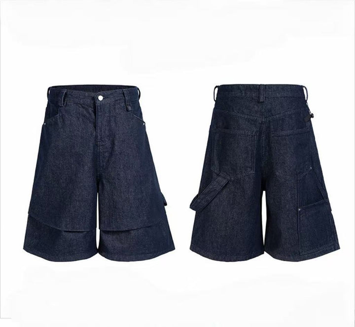 3-6-5.shop “Layered Utility Denim Shorts