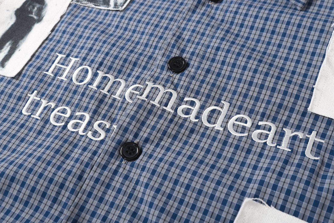 3-6-5.shop Patchwork Graphic Plaid Shirt