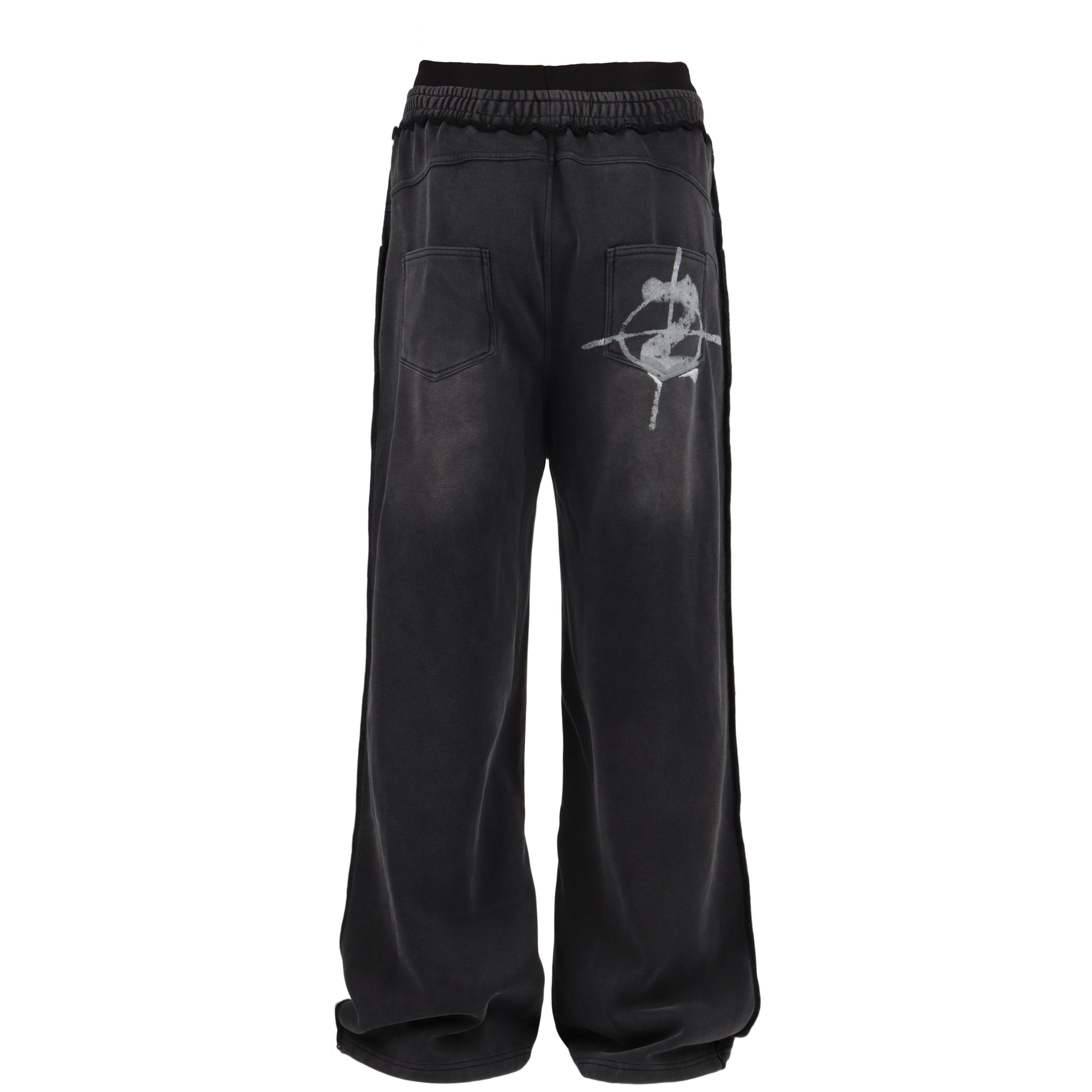 3-6-5.shop Graffiti Washed Wide-Leg Sweatpants