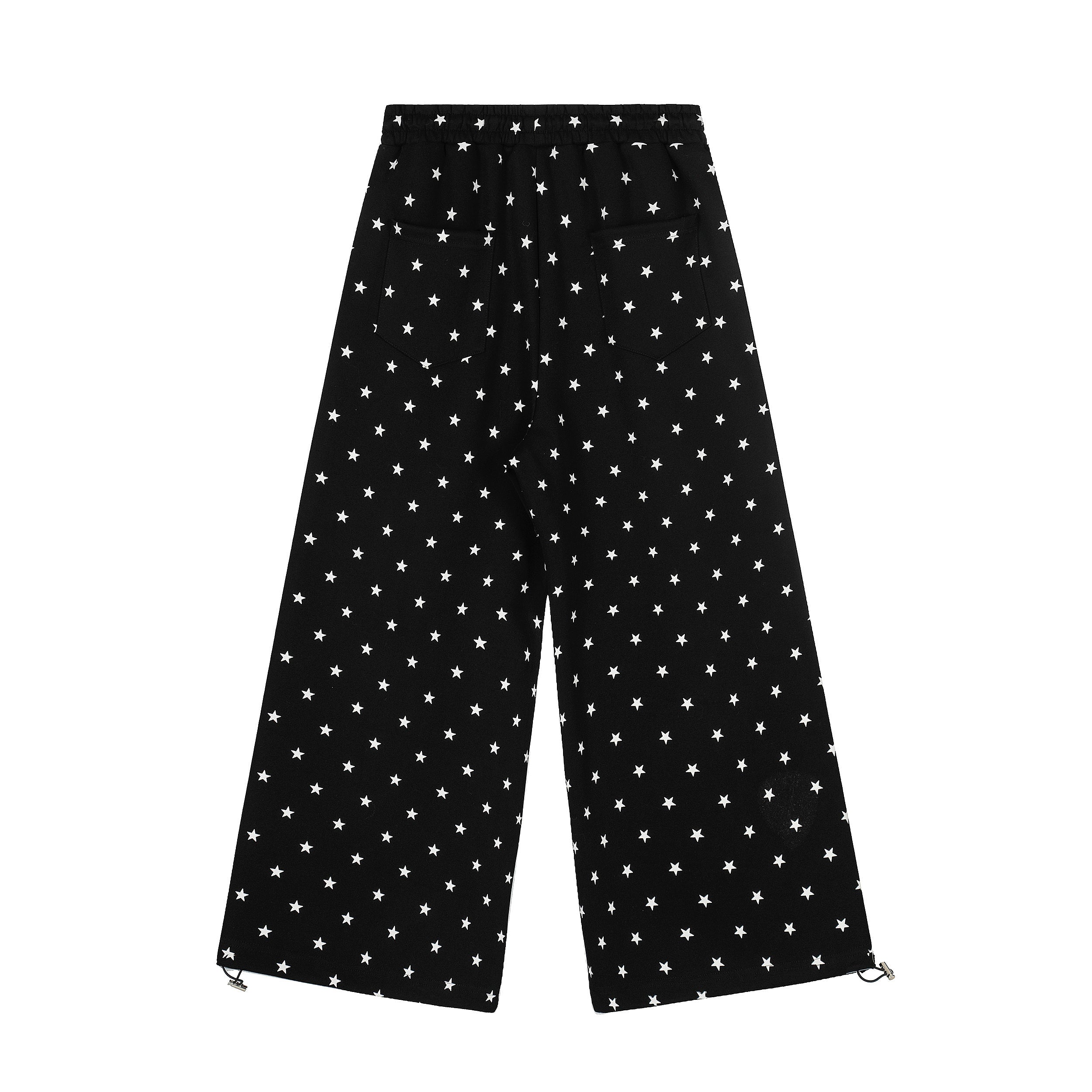 3-6-5.shop All-Over Star Print Wide-Leg Pants