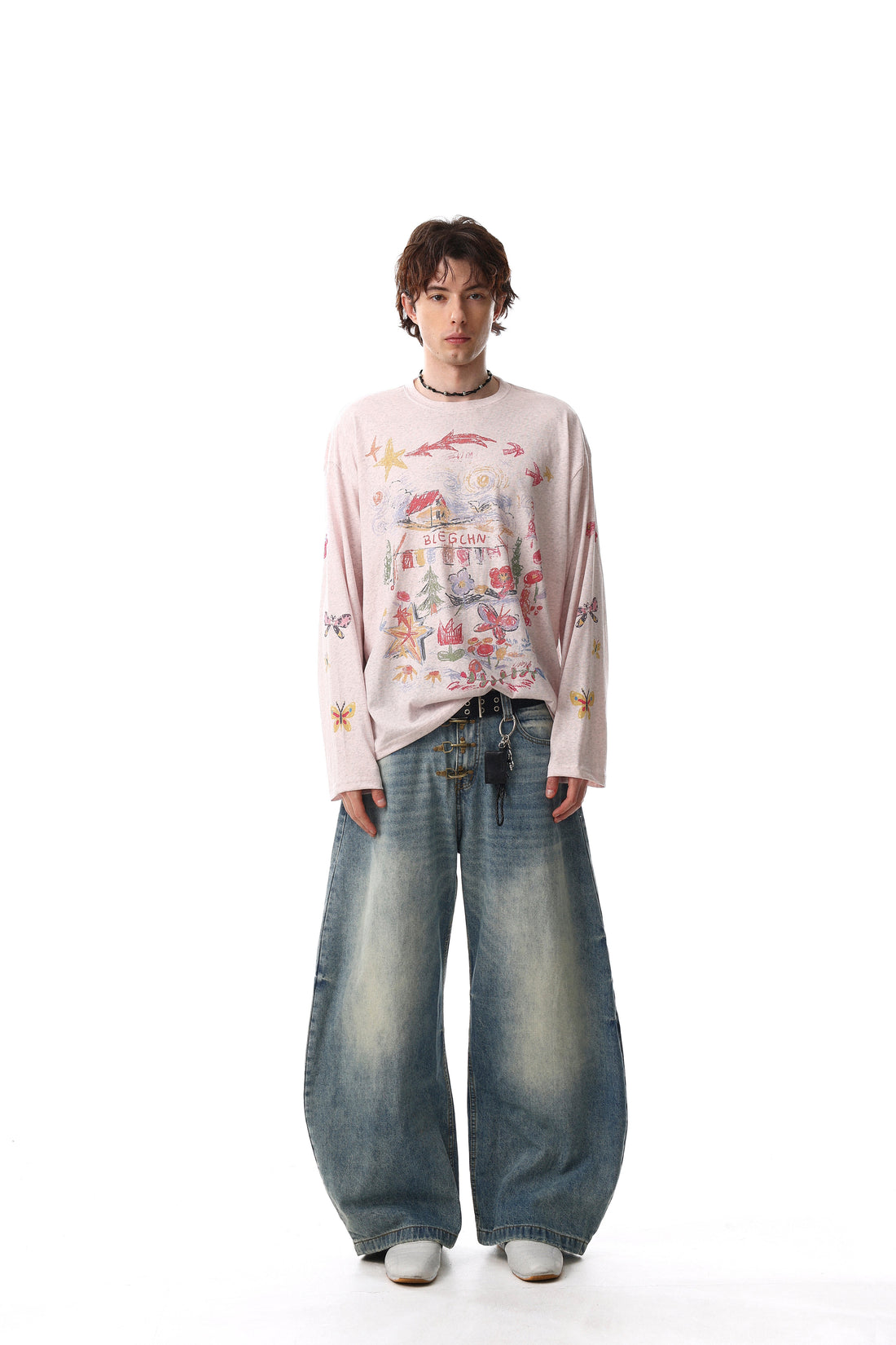 3-6-5.shop Hand-Drawn Art Graphic Long Sleeve Tee