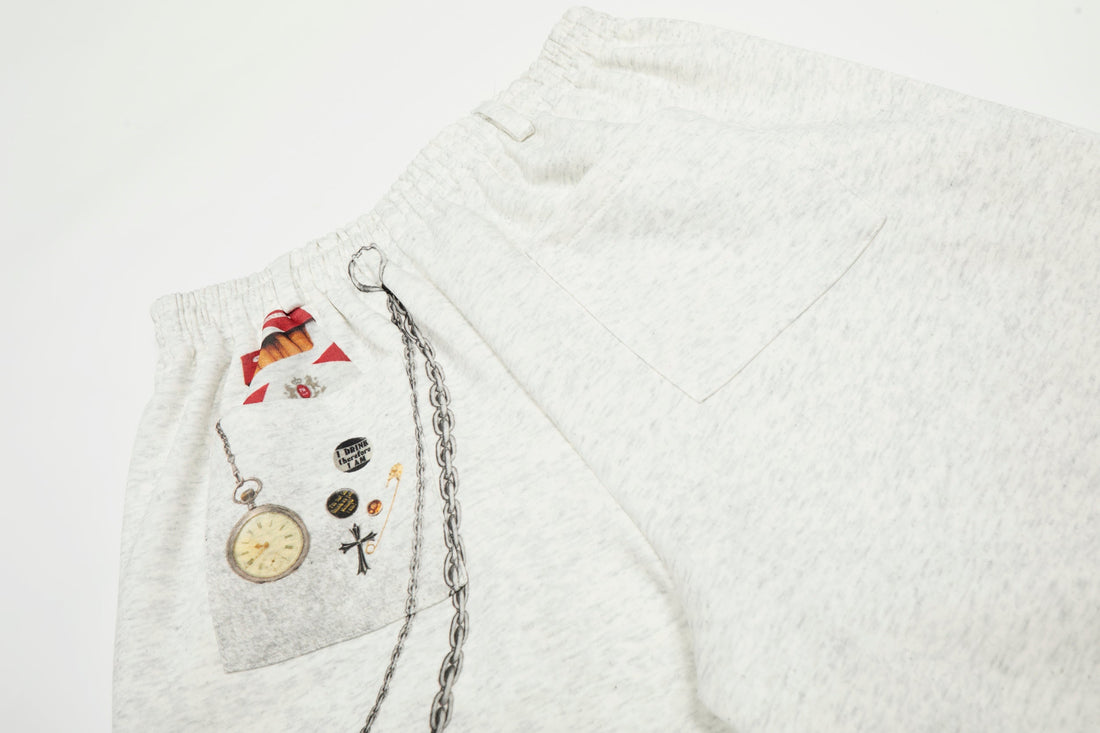 3-6-5.shop Retro Gadget Print Sweatpants