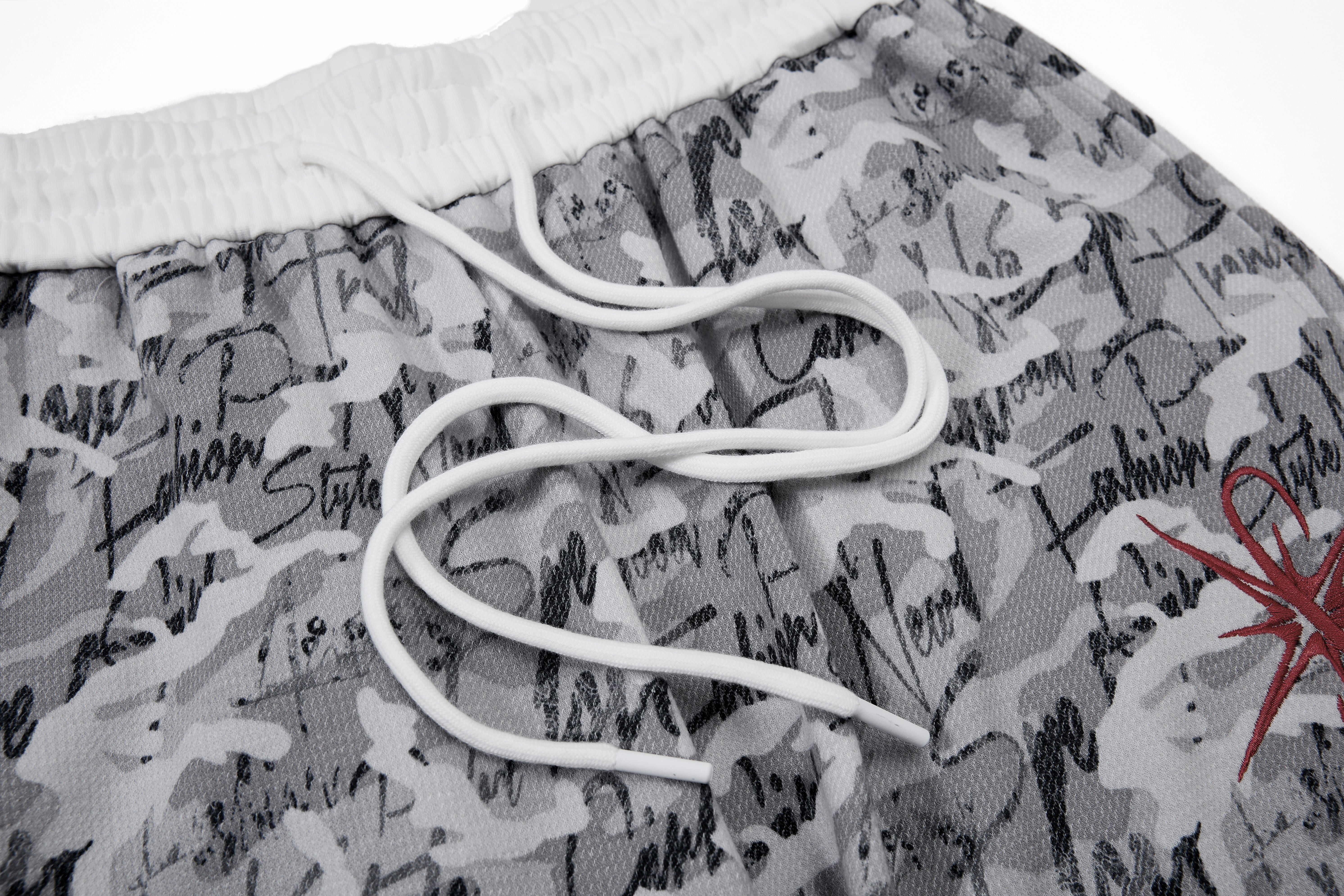 3-6-5.shop Camo Script Wide-Leg Pants