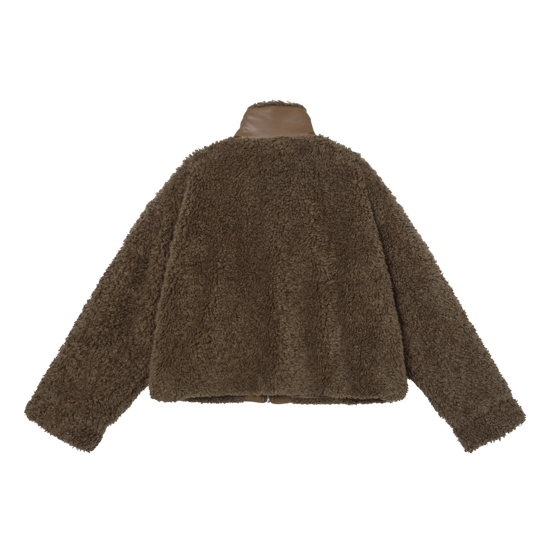 3-6-5.shop Faux Leather Patchwork Sherpa Jacket  Omirad