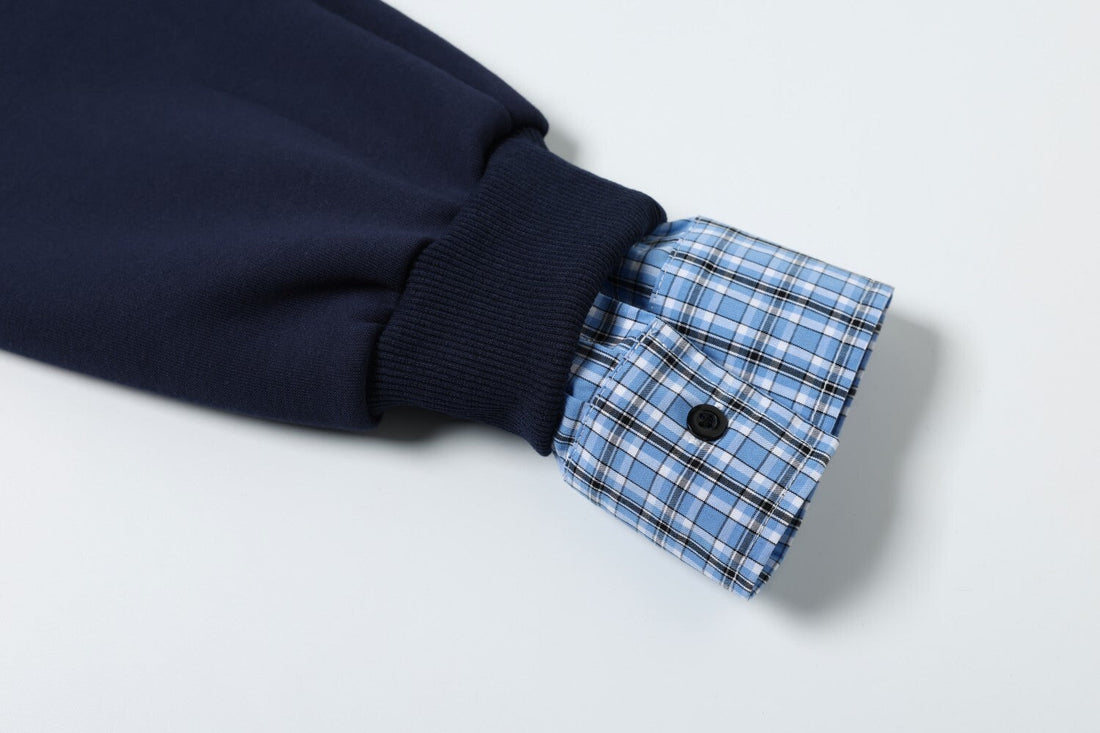 3-6-5.shop Layered Collar Half-Zip Pullover
