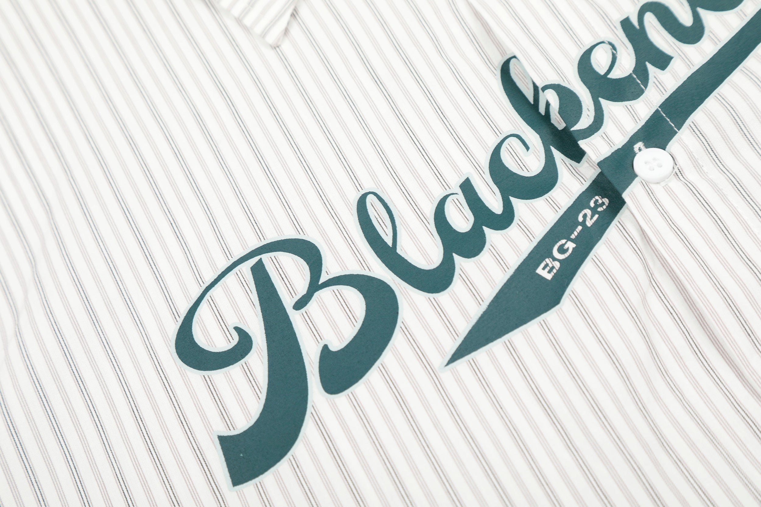 3-6-5.shop Striped Logo Button-Up Shirt