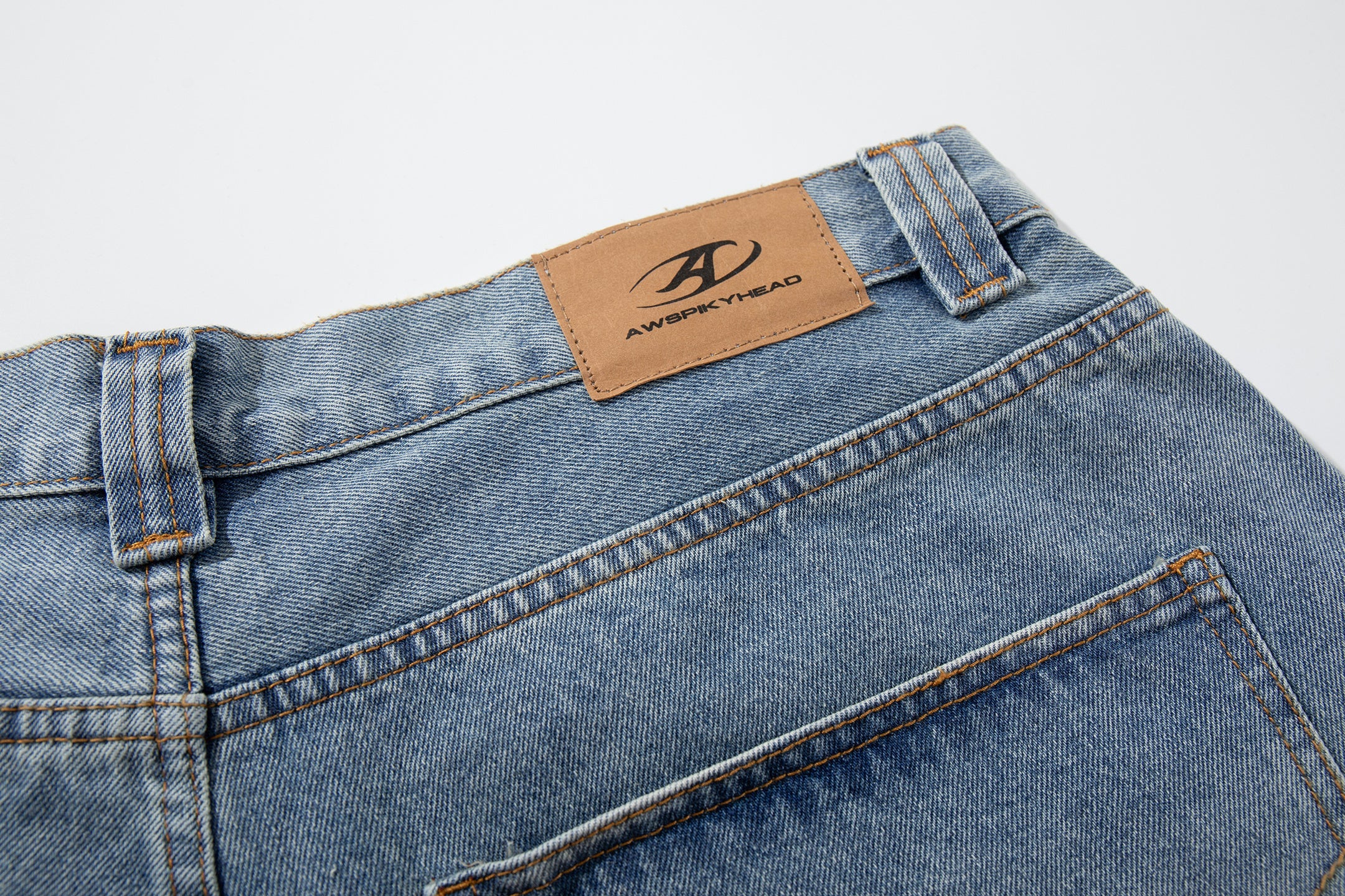 3-6-5.shop Washed Wide-Leg Denim Pants