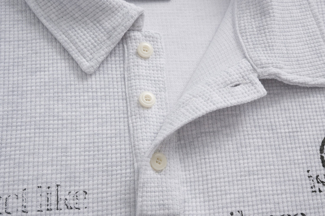 3-6-5.shop Layered Graphic Polo Long Sleeve Tee