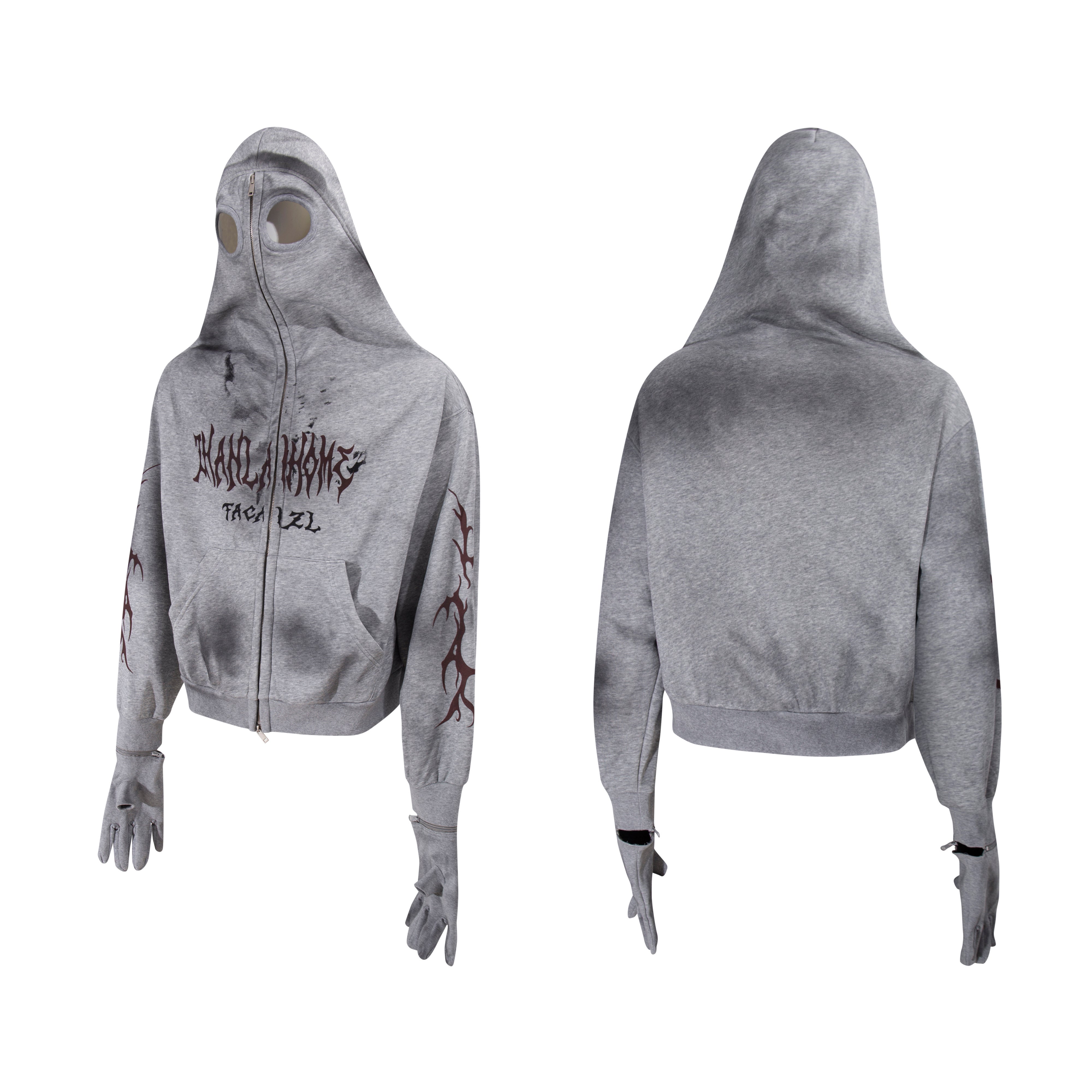 3-6-5.shop Full-Zip Masked Hoodie