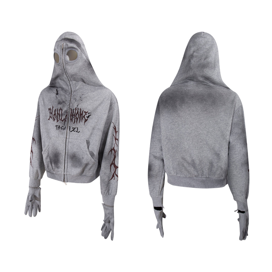 3-6-5.shop Full-Zip Masked Hoodie