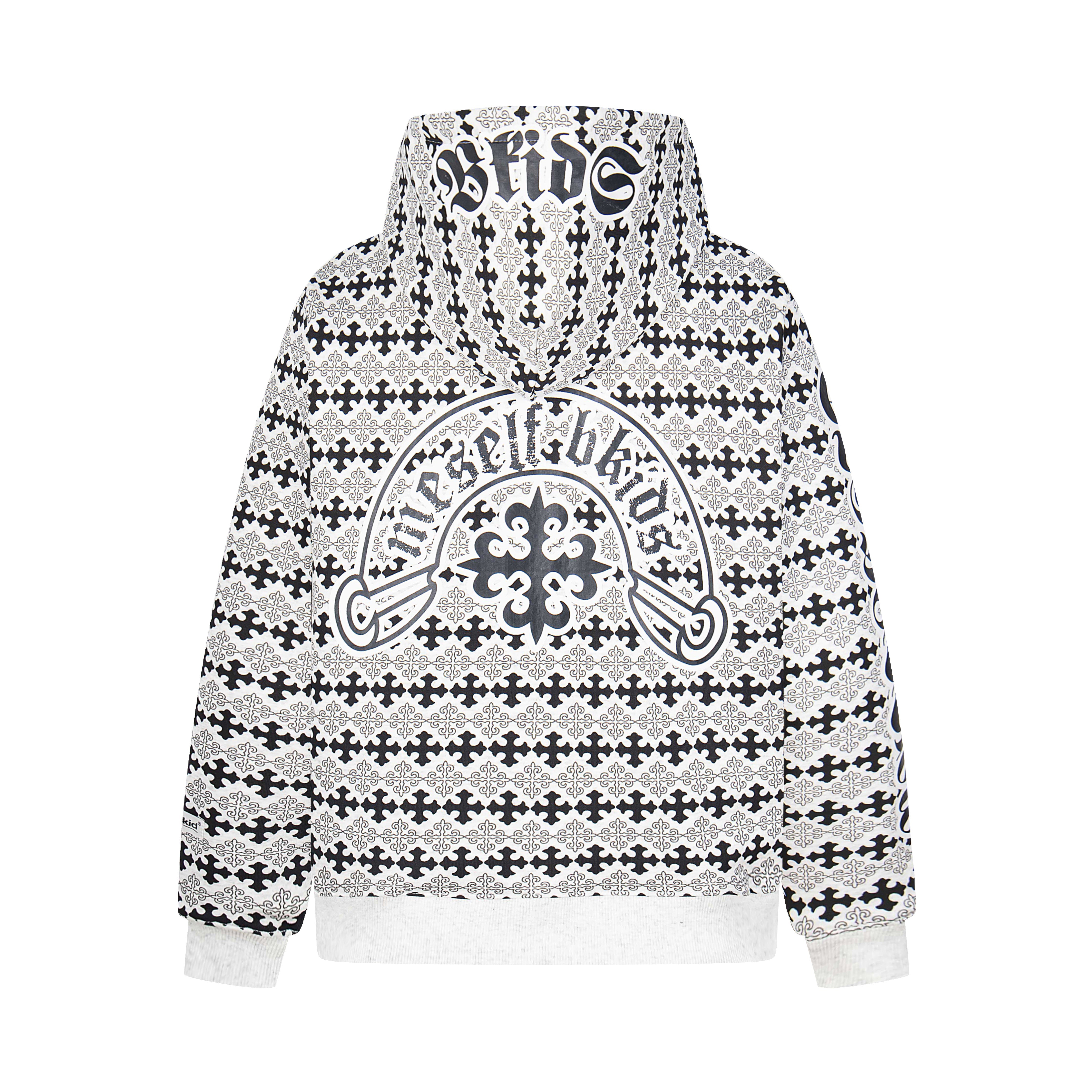 3-6-5.shop Gothic Pattern Full-Zip Hoodie