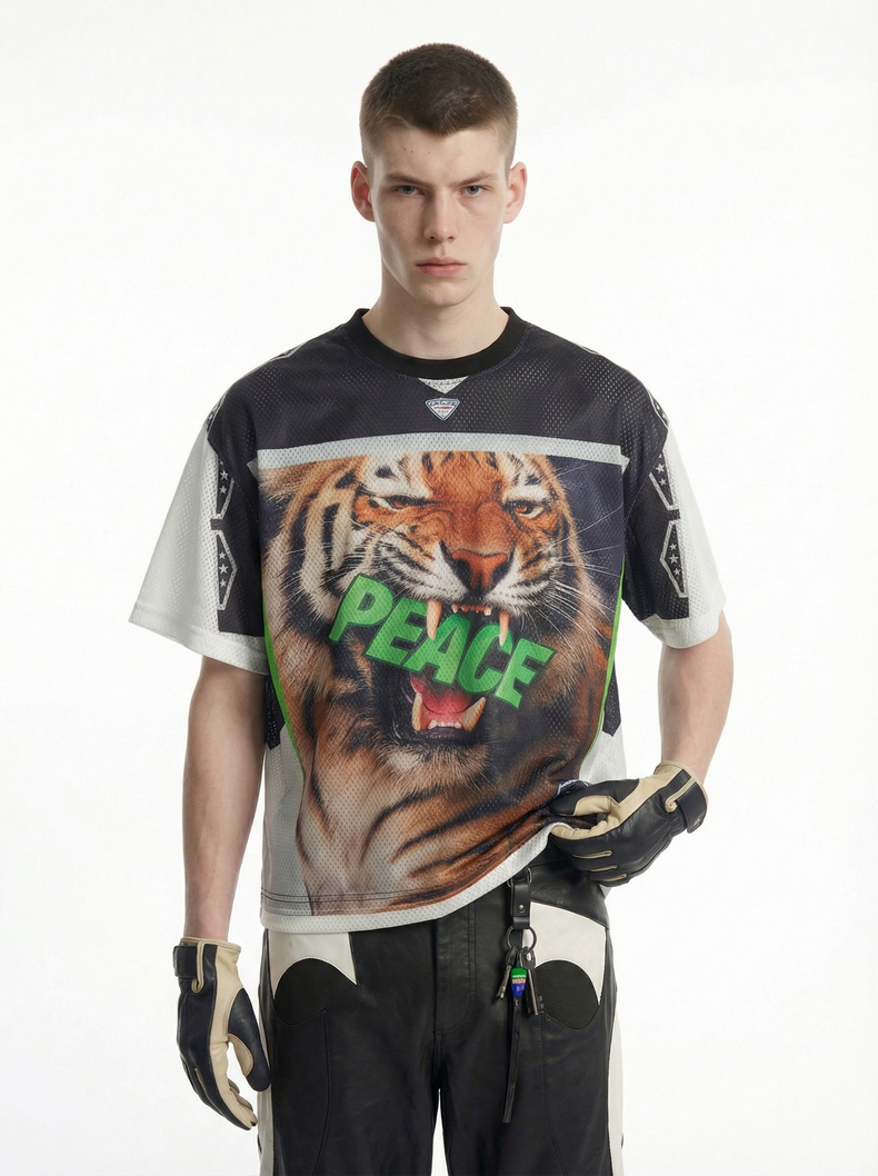 3-6-5.shop Tiger Peace Mesh Jersey
