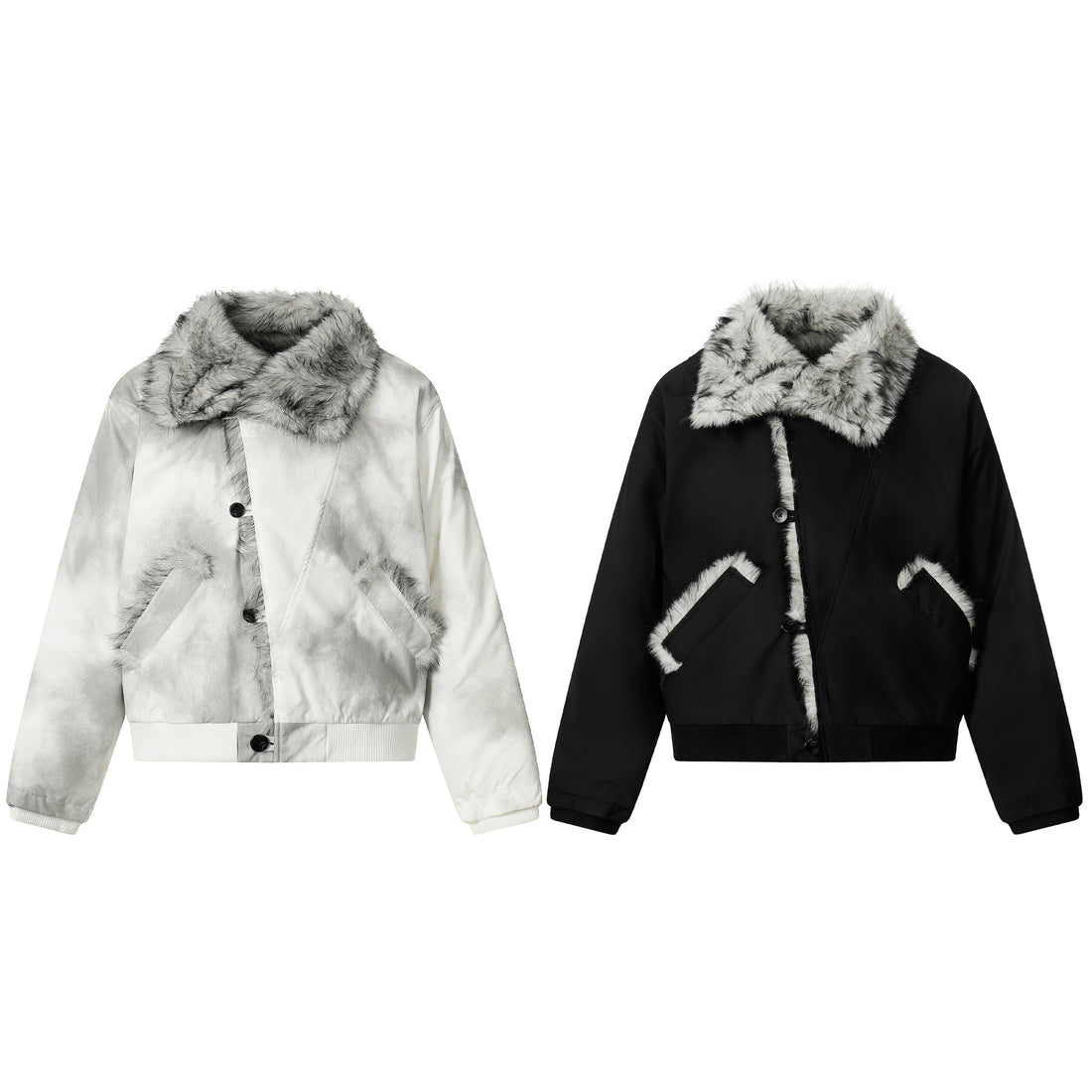3-6-5.shop Faux Fur Panel Short Jacket