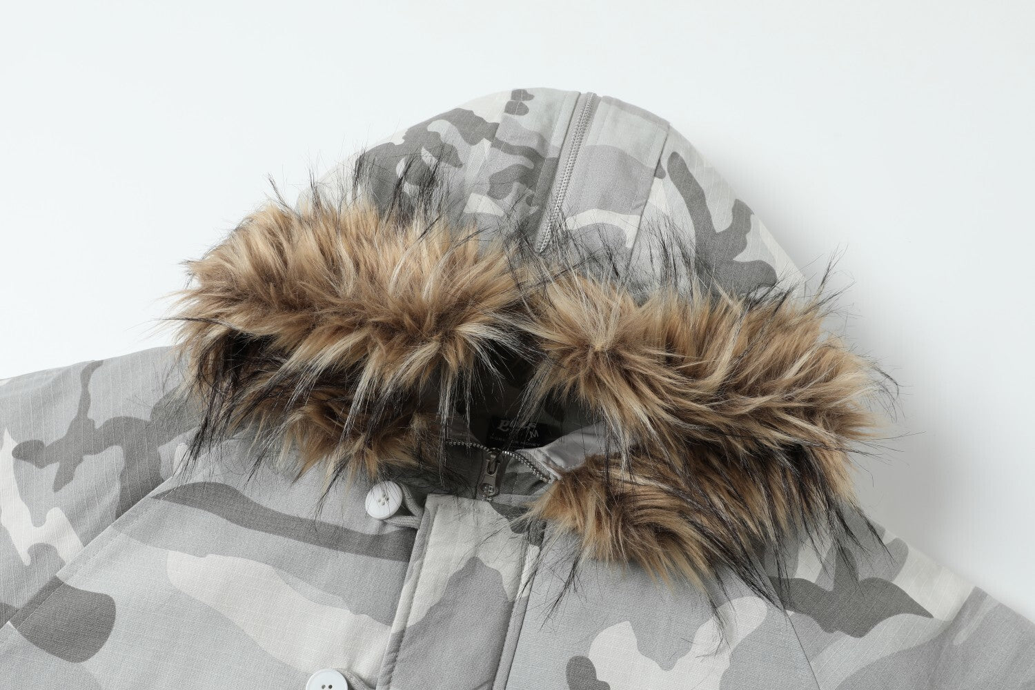 3-6-5.shop Camo Fur-Hood Puffer Jacket