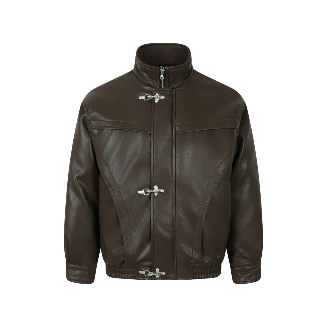 3-6-5.shop Fireman-Clasp PU Jacket