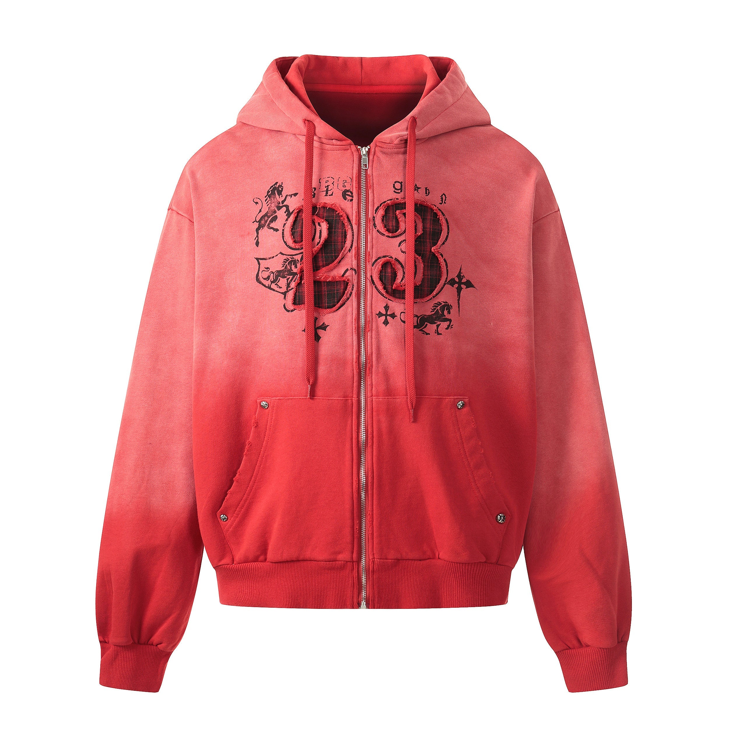 3-6-5.shop Gradient Graphic Zip-Up Hoodie