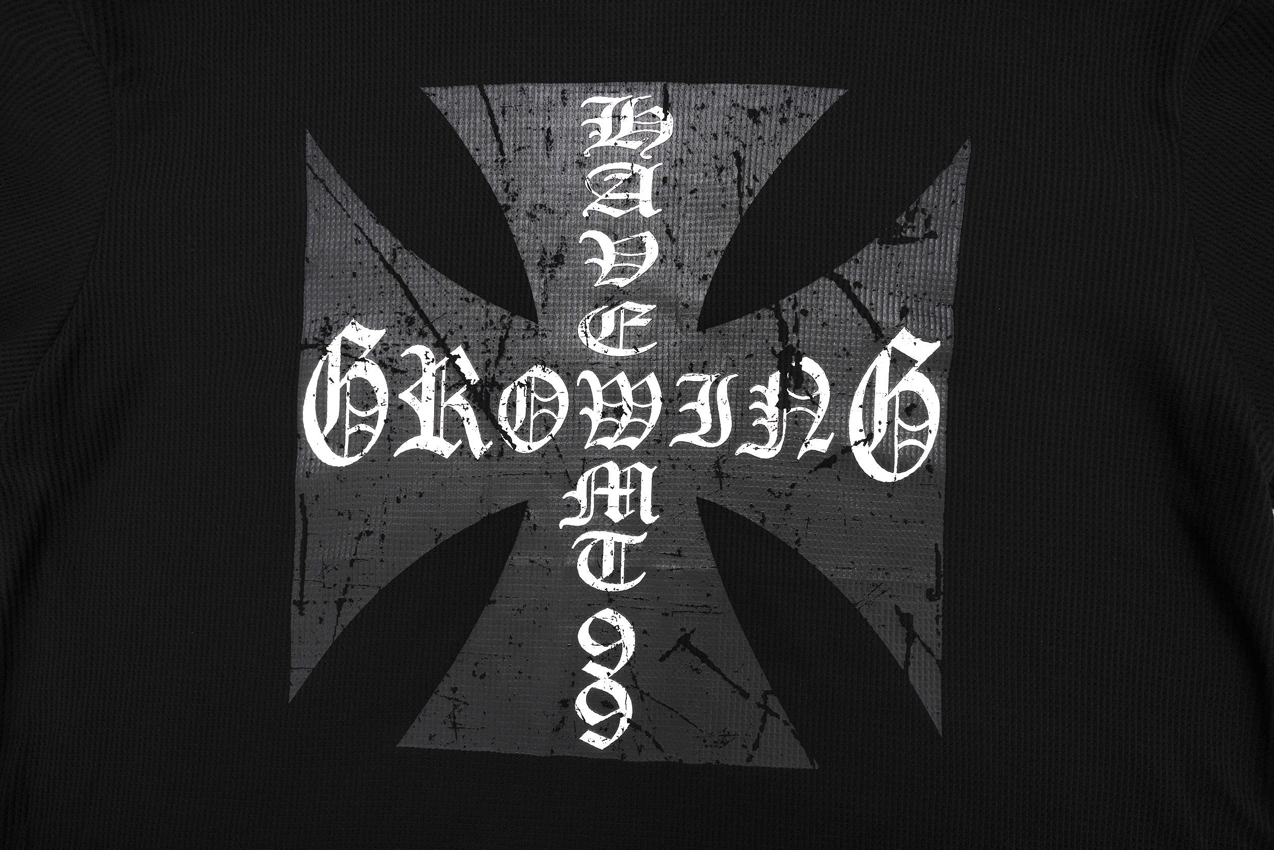 3-6-5.shop Layered Gothic Cross Long Sleeve Tee