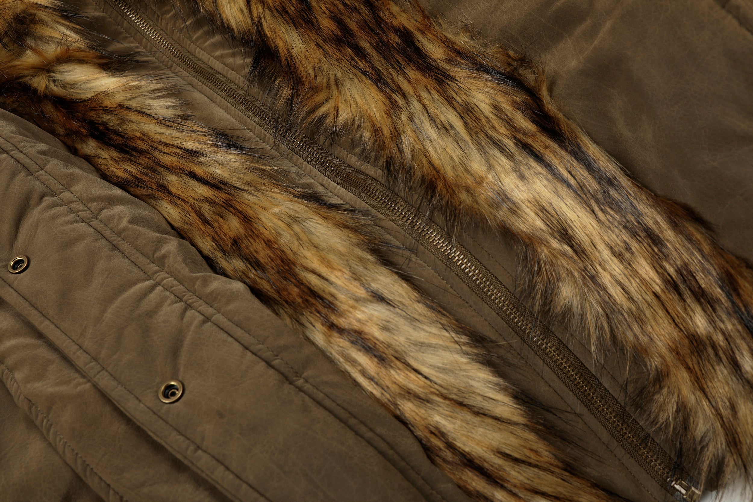 3-6-5.shop Detachable Faux Fur PU Puffer Jacket