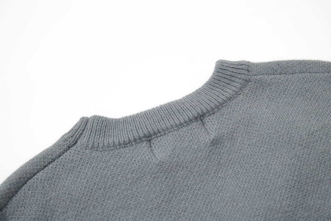 3-6-5.shop Fringe Patch Knit Sweater