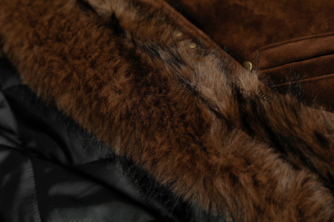 3-6-5.shop Faux Suede Fur-Lined Jacket
