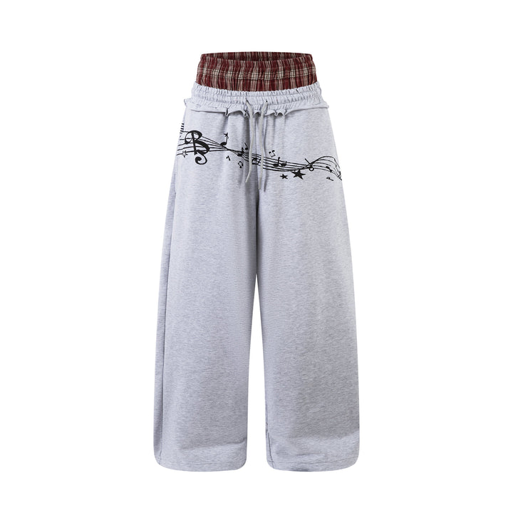 3-6-5.shop Music Graphic Wide-Leg Sweatpants