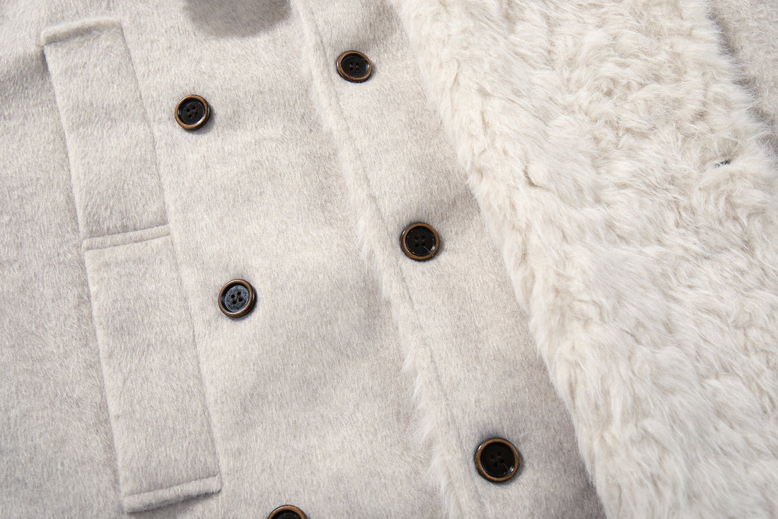 3-6-5.shop Fur-Collar Belted Jacket