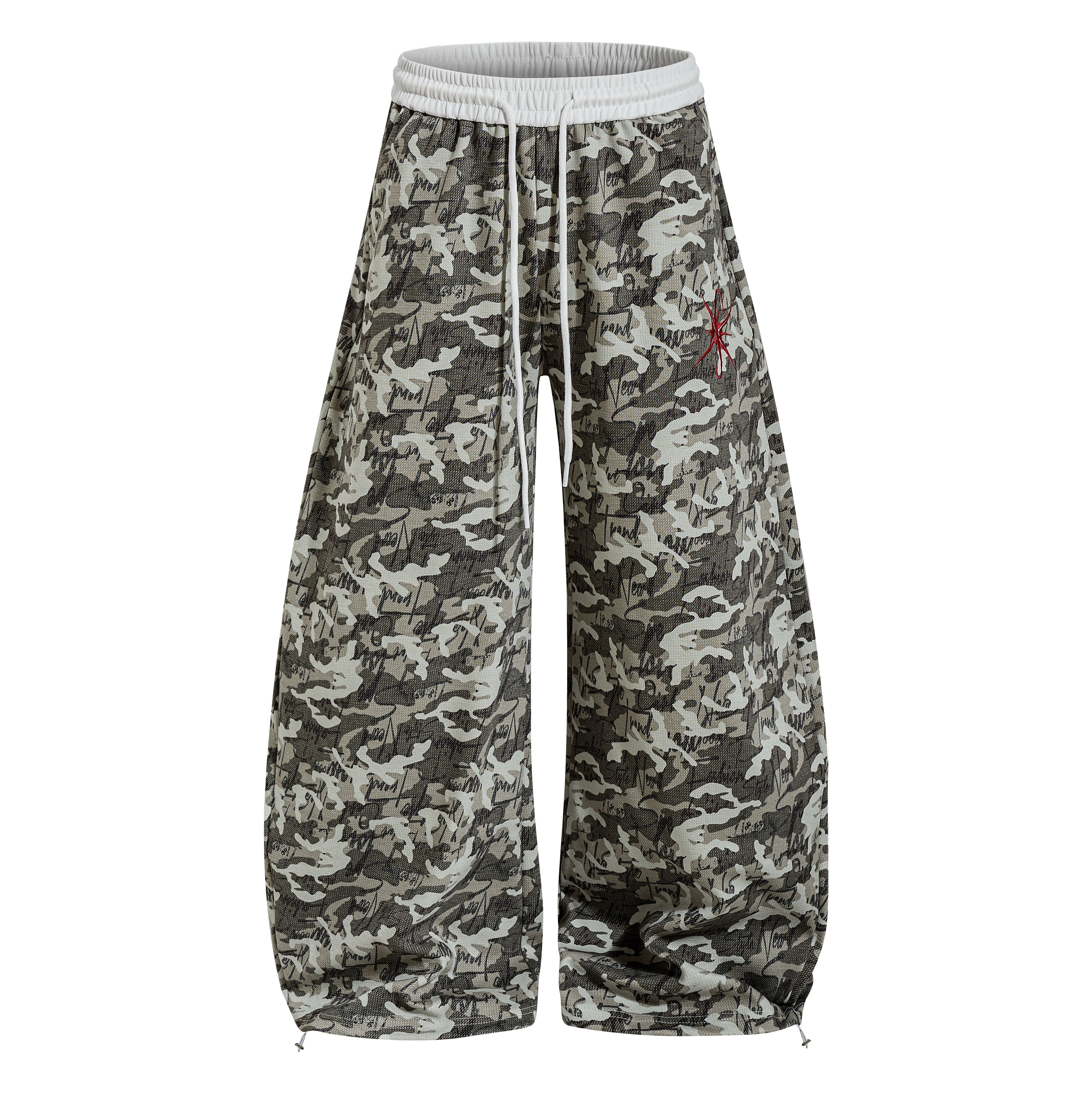 3-6-5.shop Camo Script Wide-Leg Pants