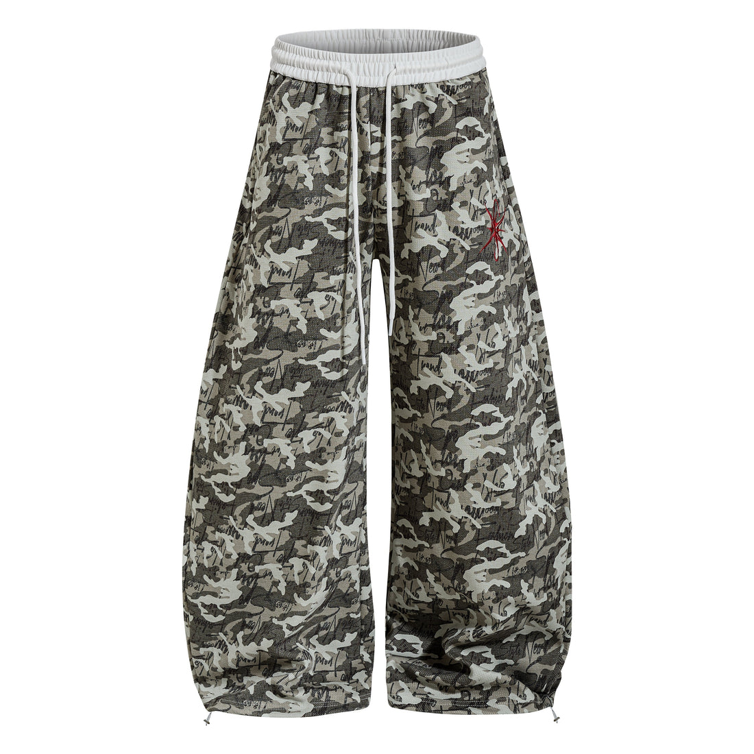 3-6-5.shop Camo Script Wide-Leg Pants