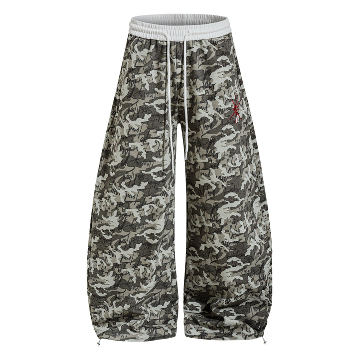 3-6-5.shop Camo Script Wide-Leg Pants