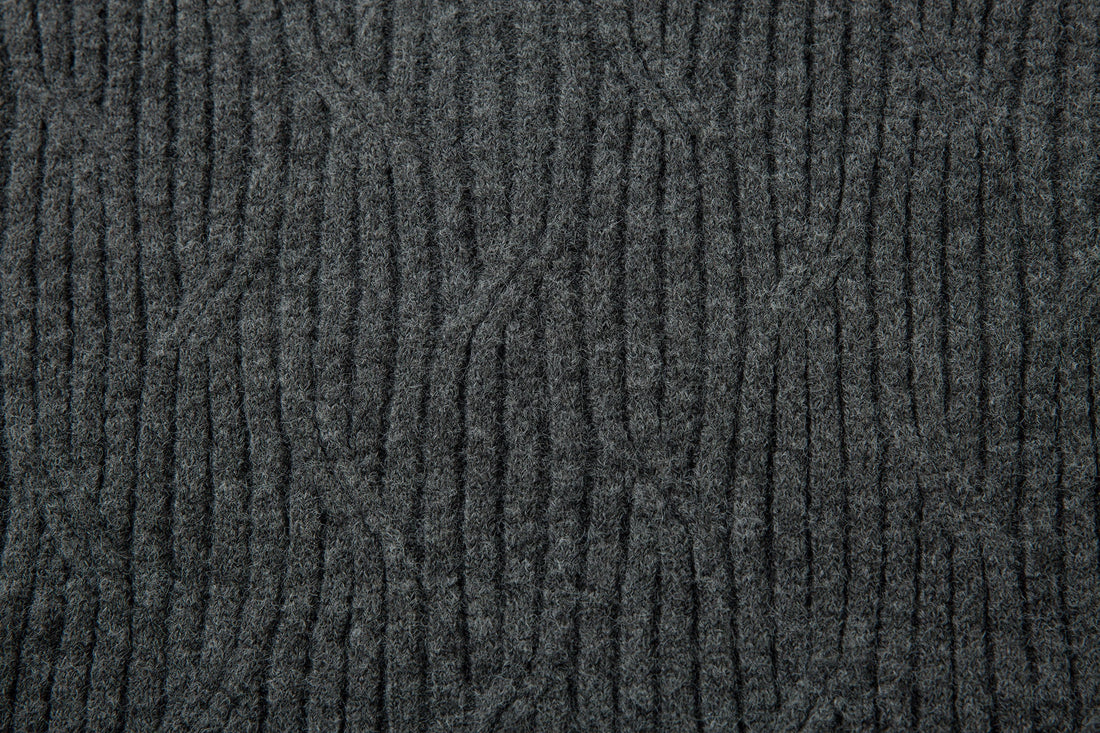 3-6-5.shop Distressed Ribbed Henley Knit