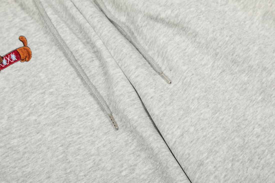 3-6-5.shop Embroidered Dog Motif Sweatpants