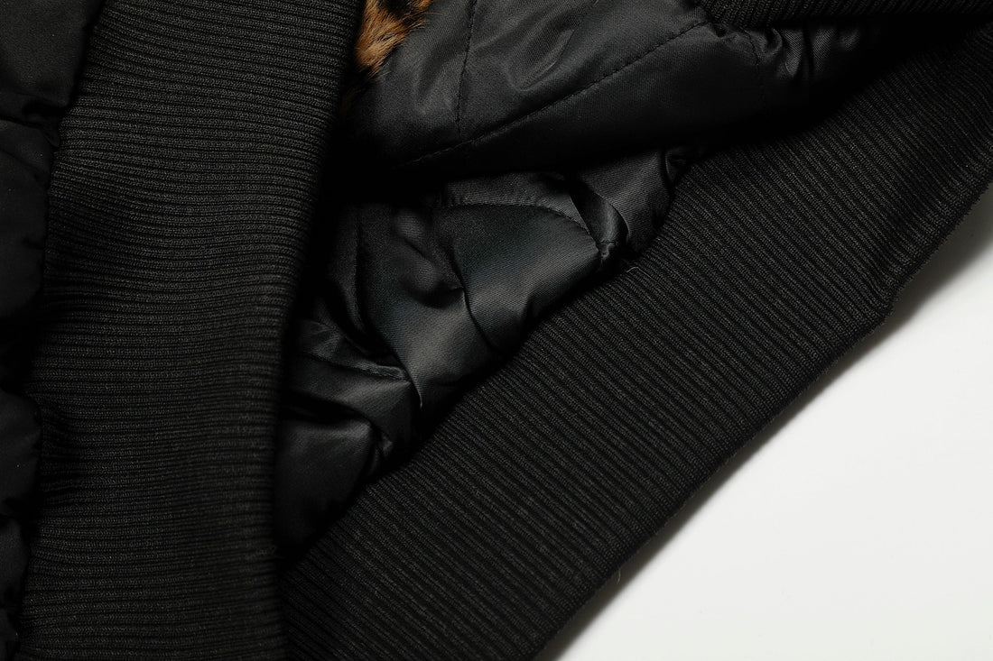 3-6-5.shop Faux-Fur Hooded Bomber Jacket