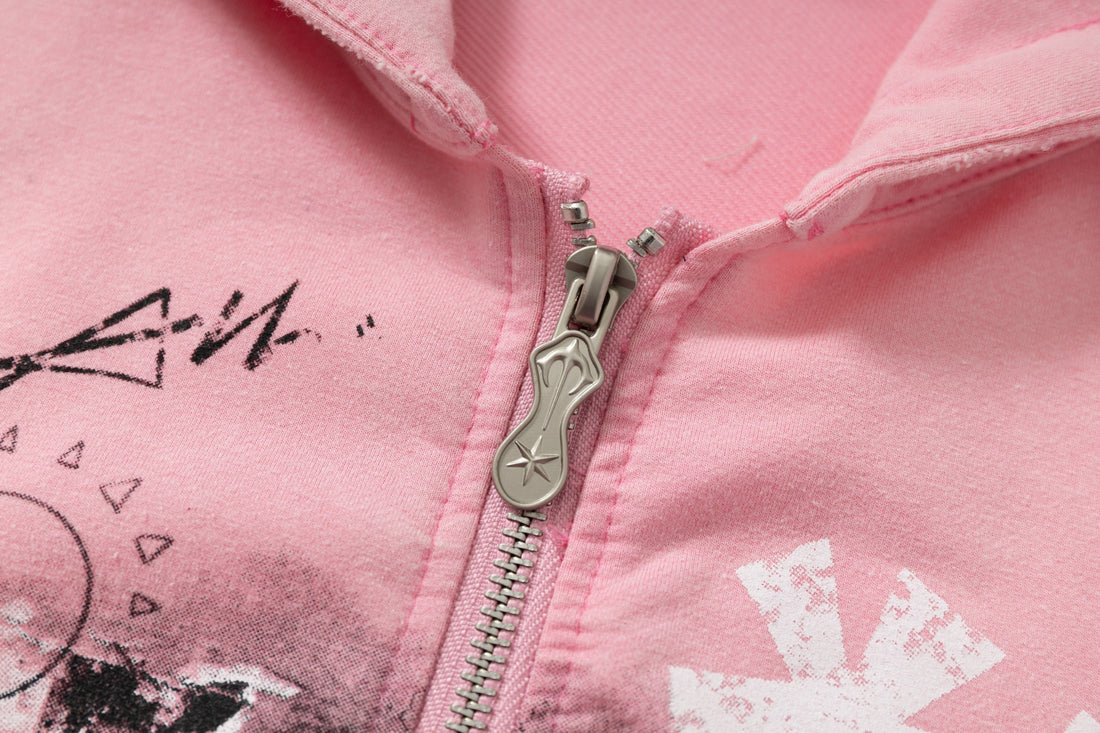 3-6-5.shop Gradient Graphic Zip Hoodie
