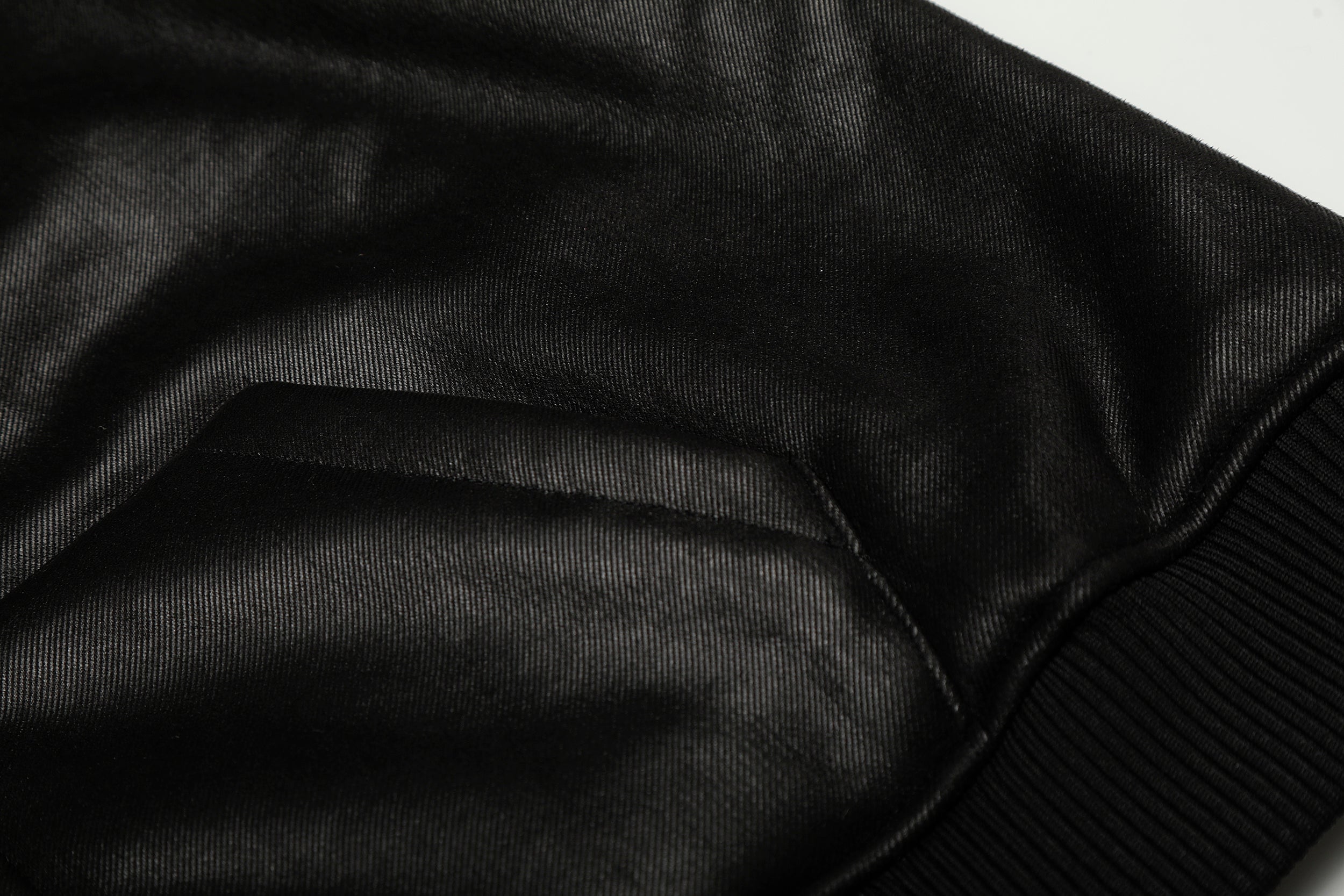 3-6-5.shop Badge PU Leather Hooded Jacket