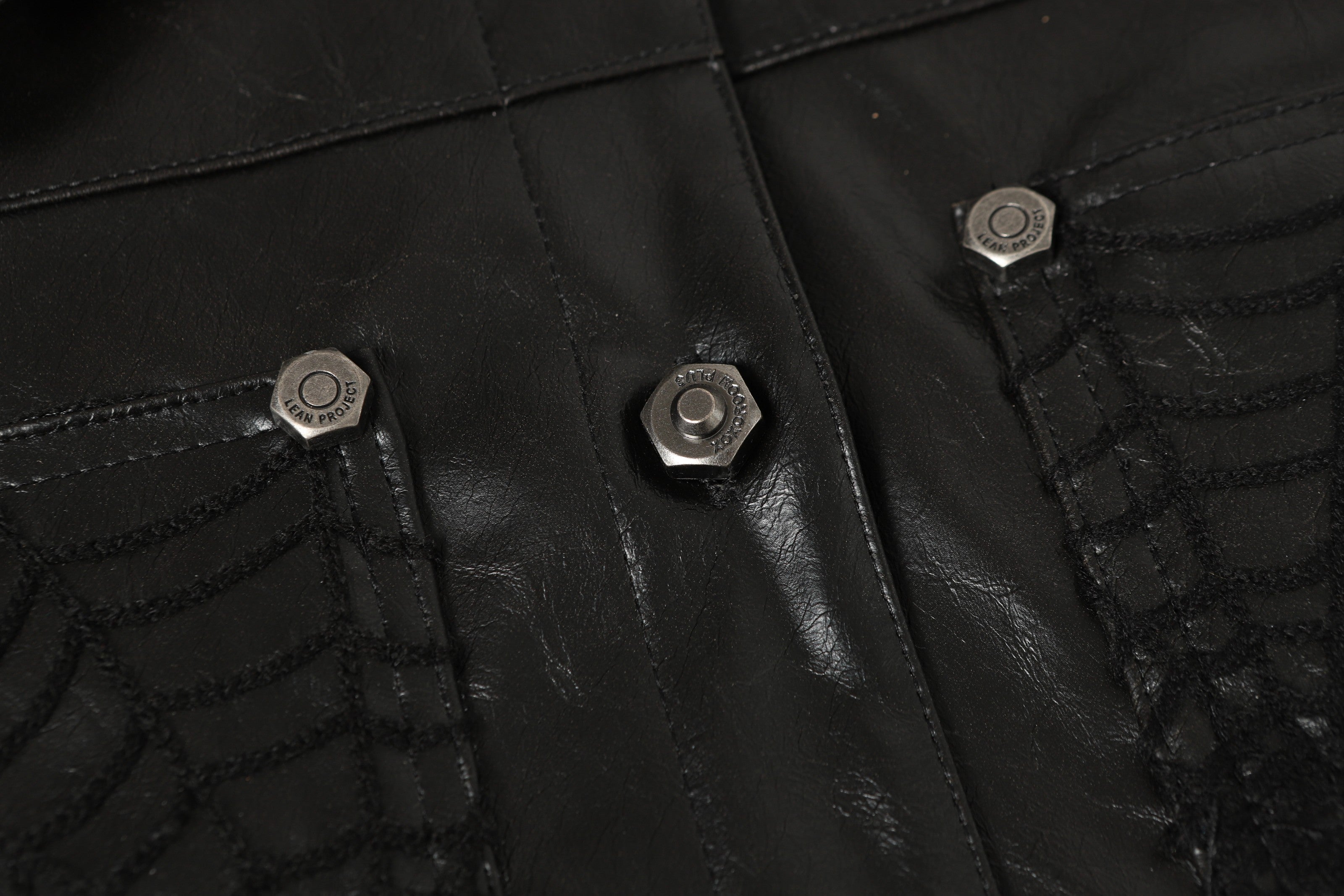 3-6-5.shop Web Embossed PU Jacket