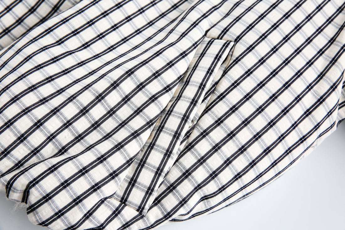 3-6-5.shop Checkered Faux-Fur Lined Jacket