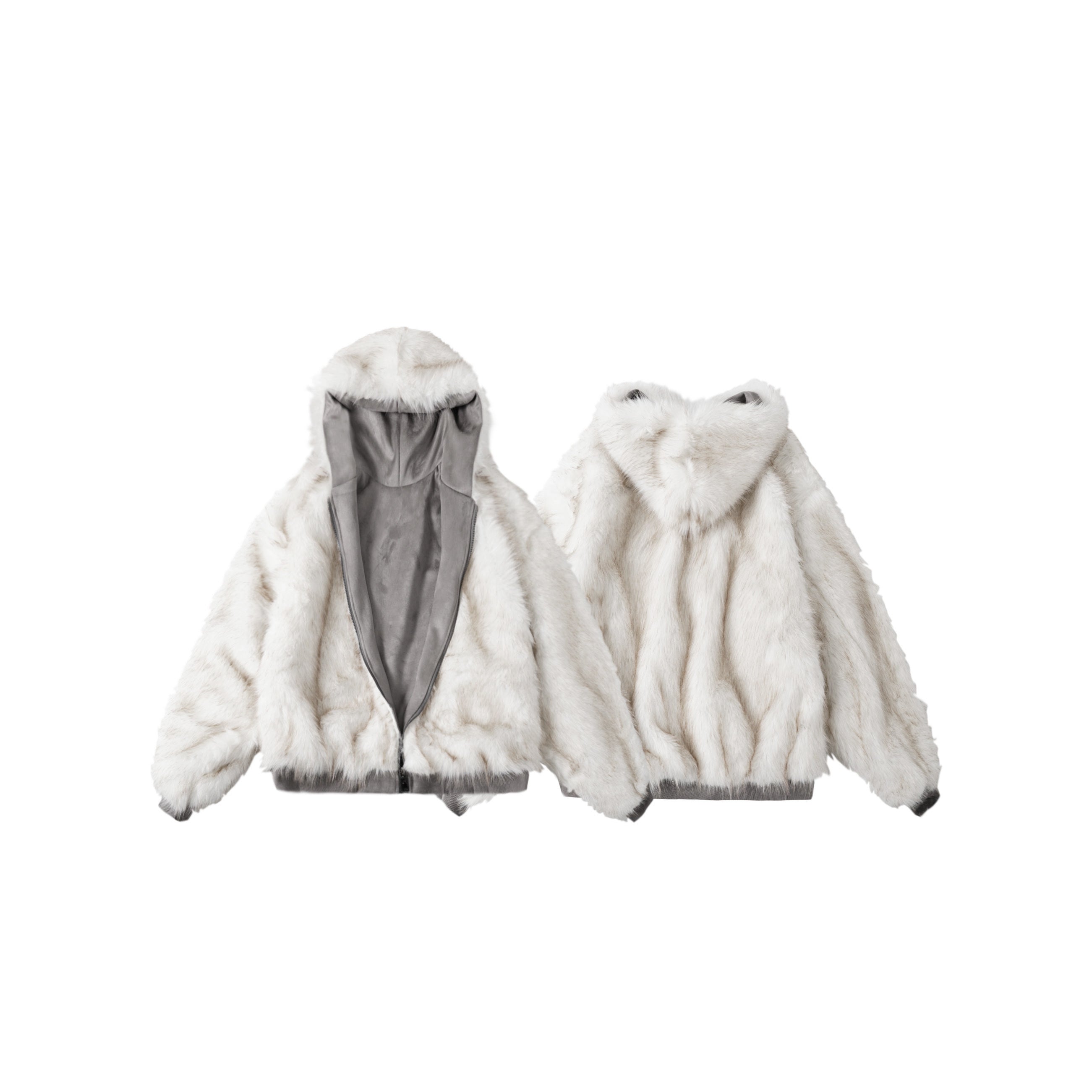 3-6-5.shop Reversible Faux Fur Hooded Jacket
