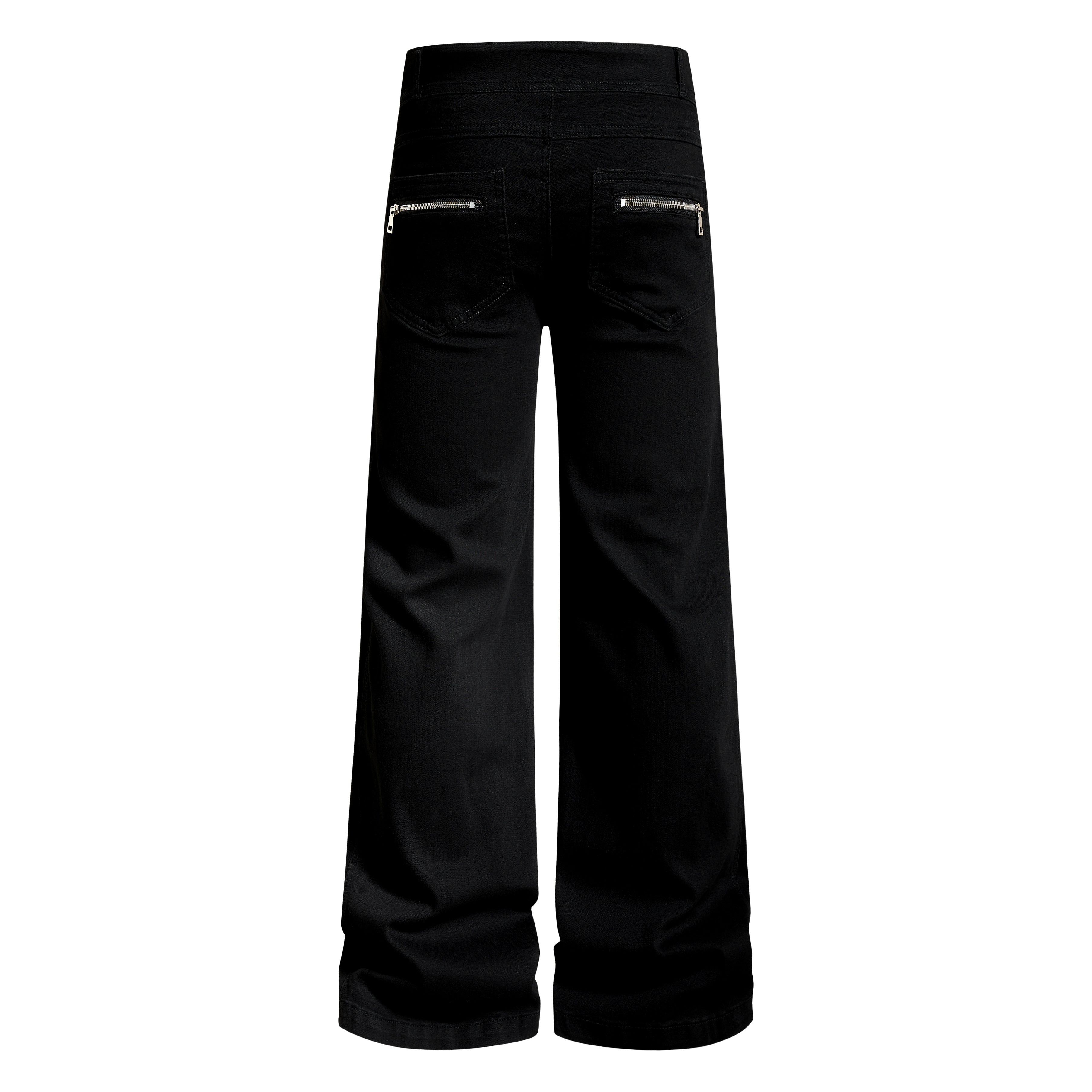 3-6-5.shop Zipper Detail Flared Pants