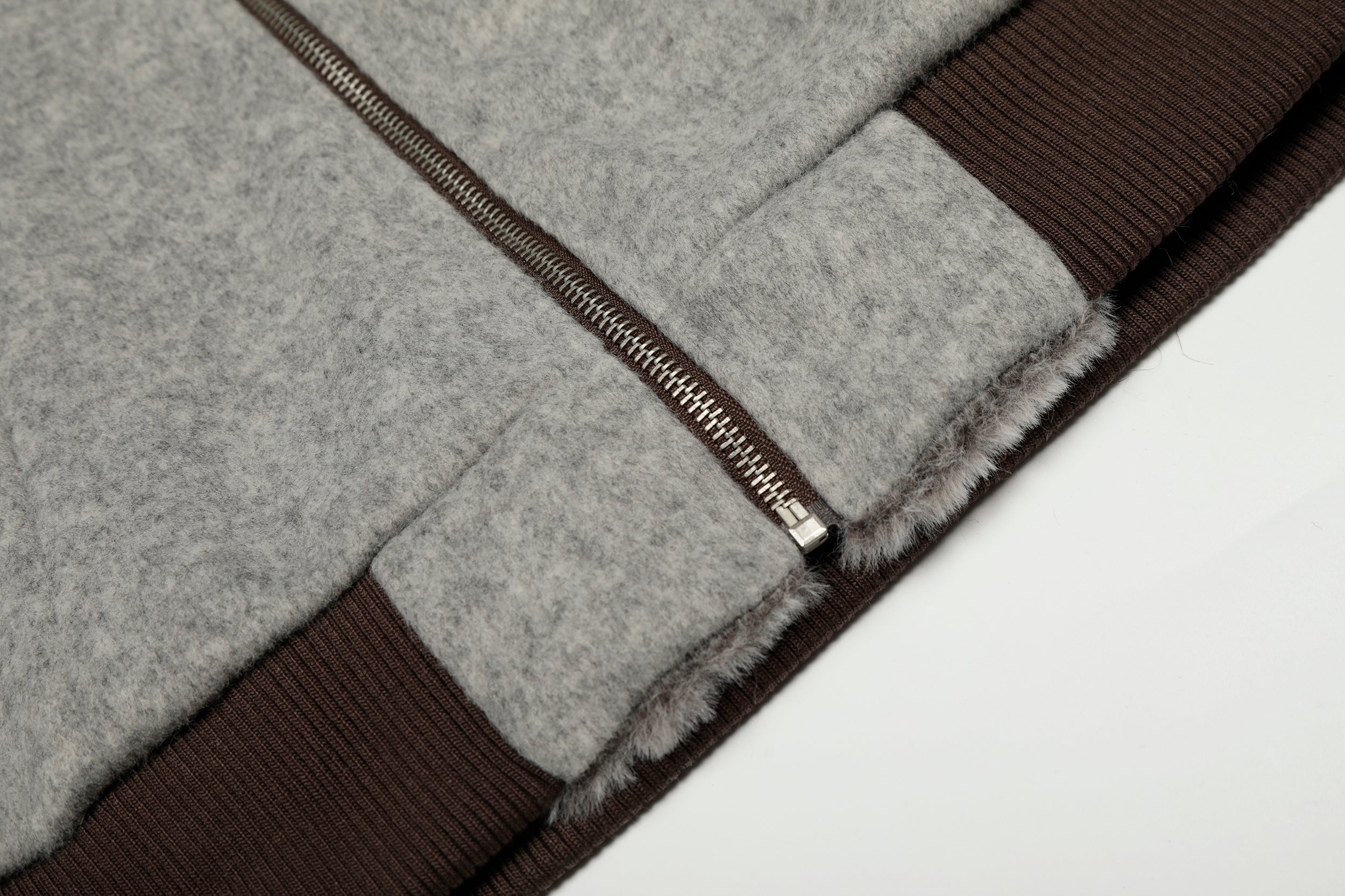 3-6-5.shop Wool Blend Fleece Hooded Bomber Jacket