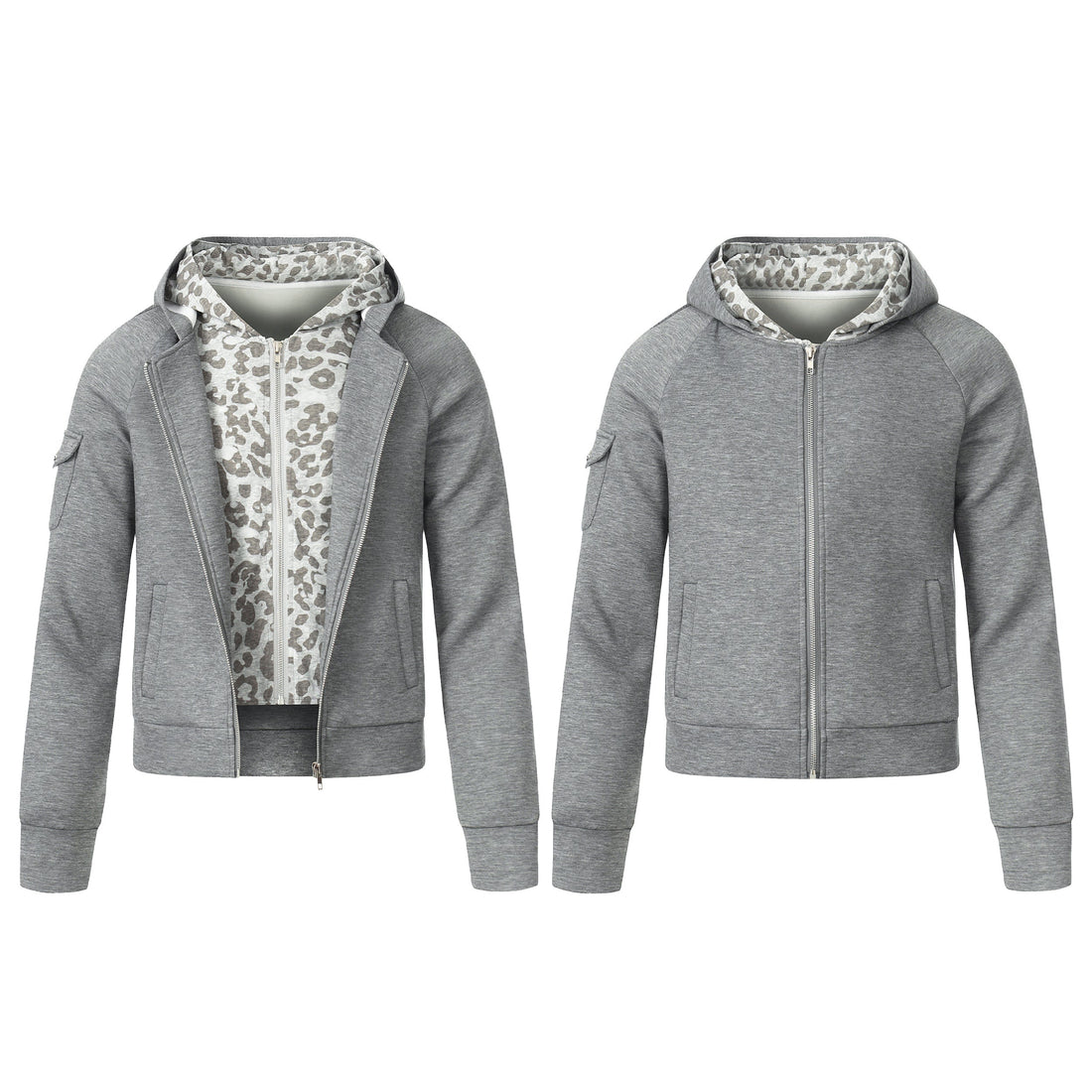 3-6-5.shop Layered Zip-Up Hoodie