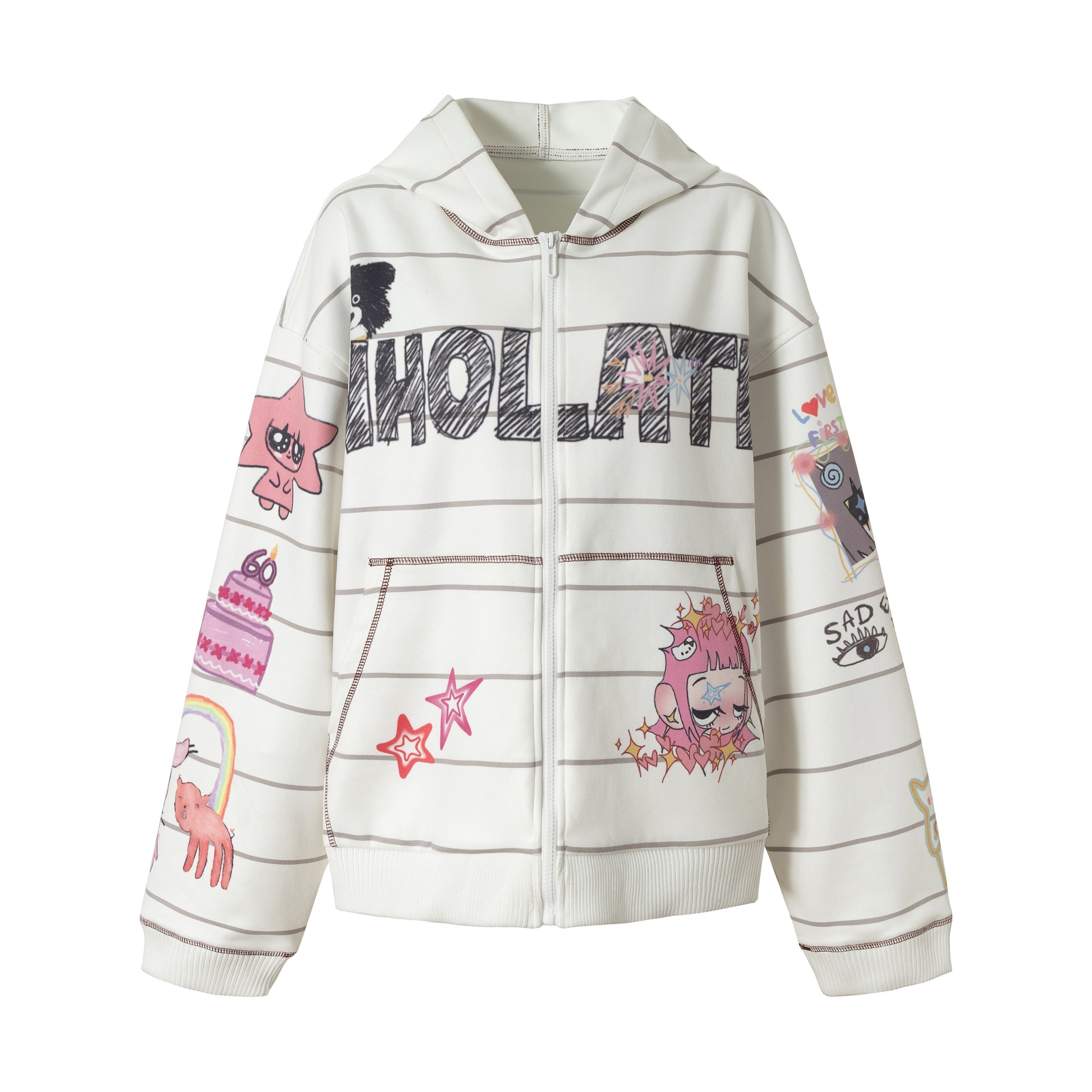 3-6-5.shop All-Over Graphic Zip Hoodie