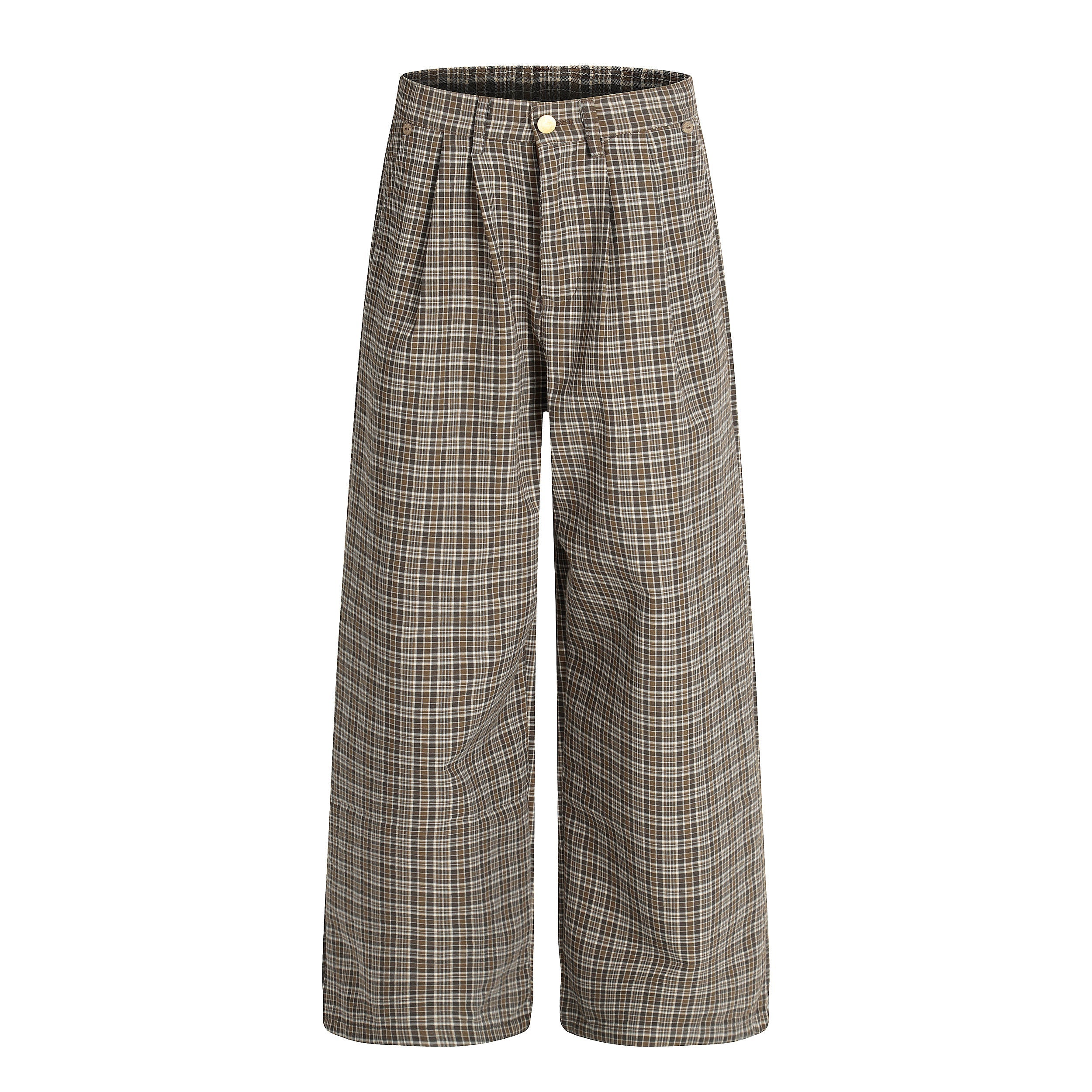 3-6-5.shop Vintage Check Wide-Leg Pants