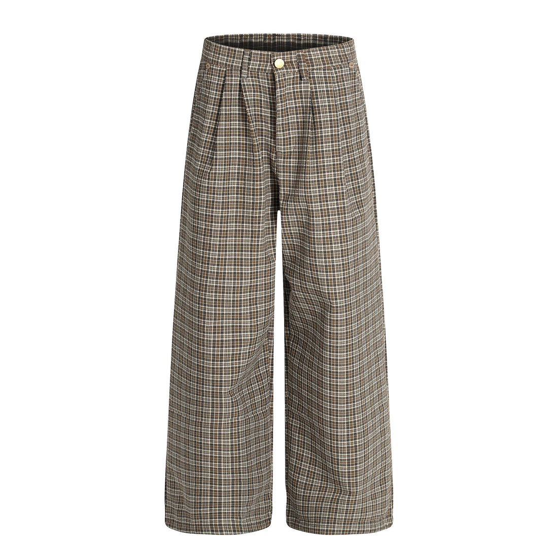 3-6-5.shop Vintage Check Wide-Leg Pants