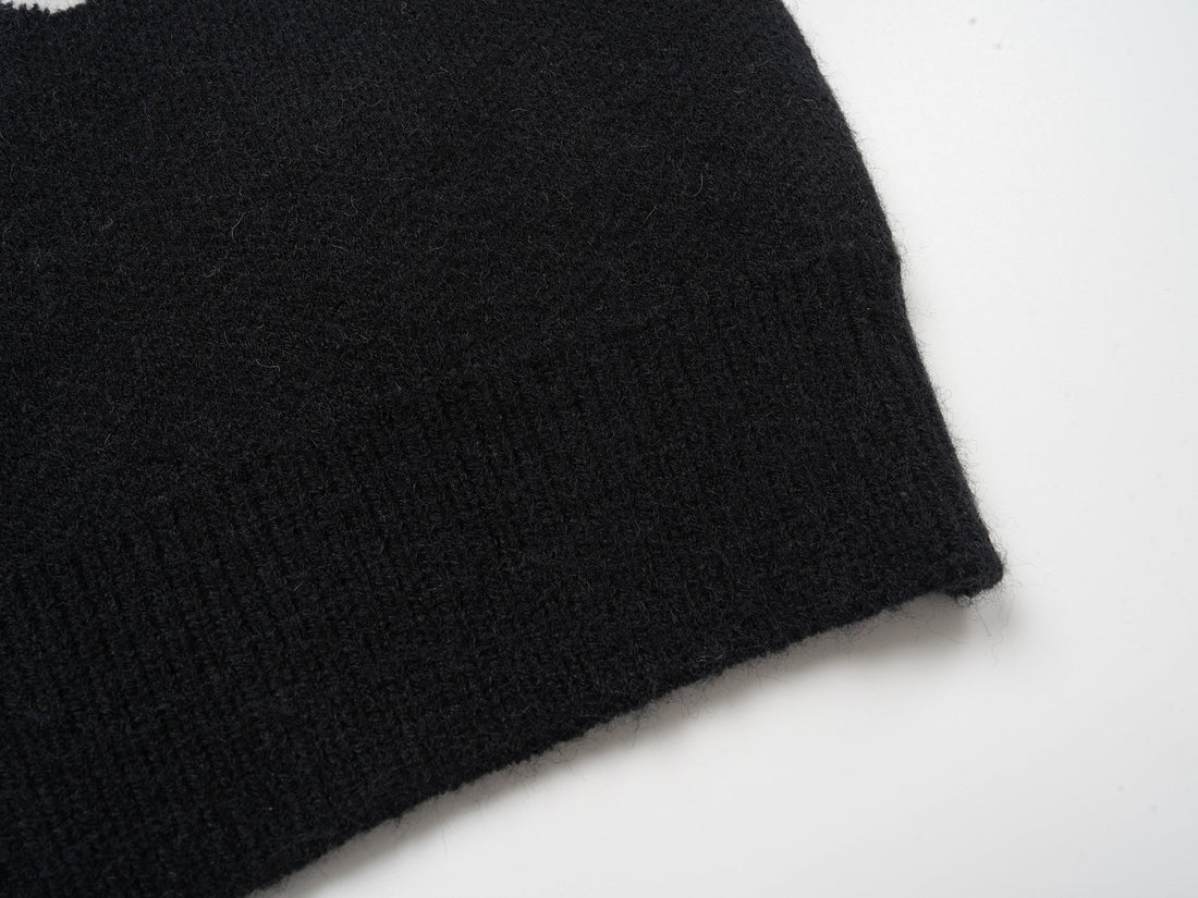 3-6-5.shop Classic Retro Patch Knit Cardigan
