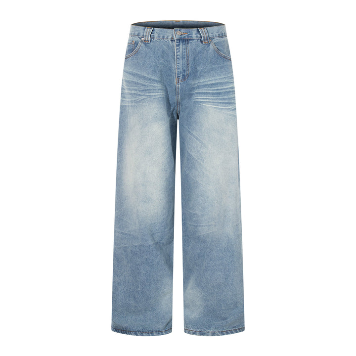 3-6-5.shop Washed Wide-Leg Denim Pants