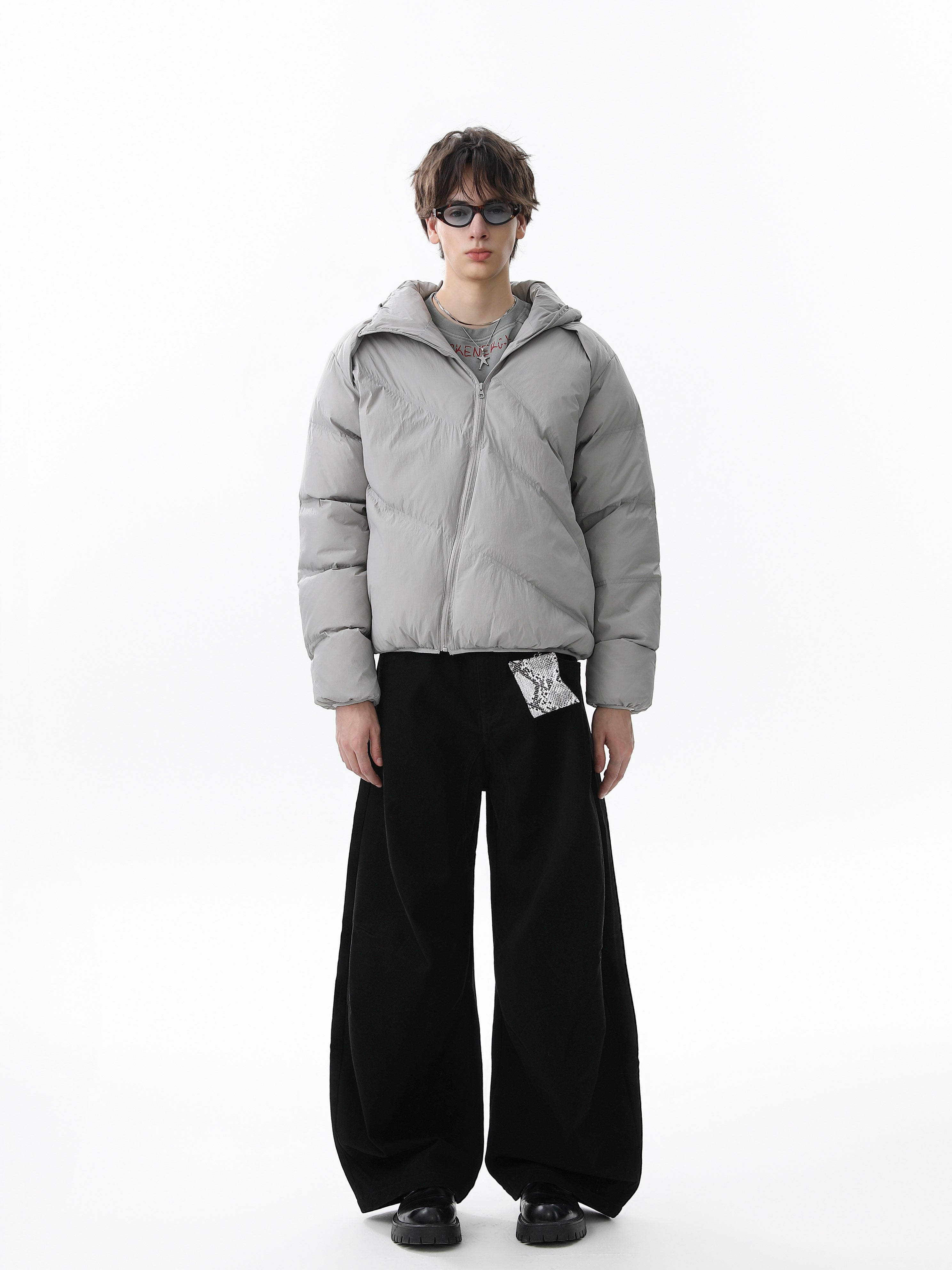 3-6-5.shop Asymmetric Zipper Puffer Jacket