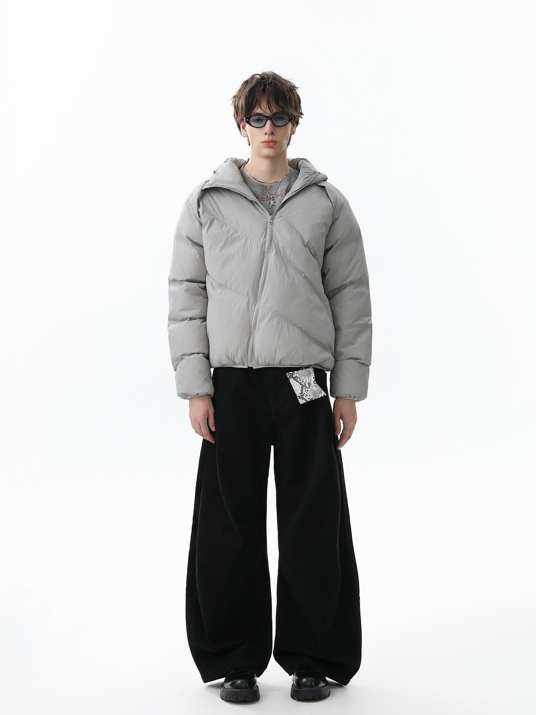 3-6-5.shop Asymmetric Zipper Puffer Jacket