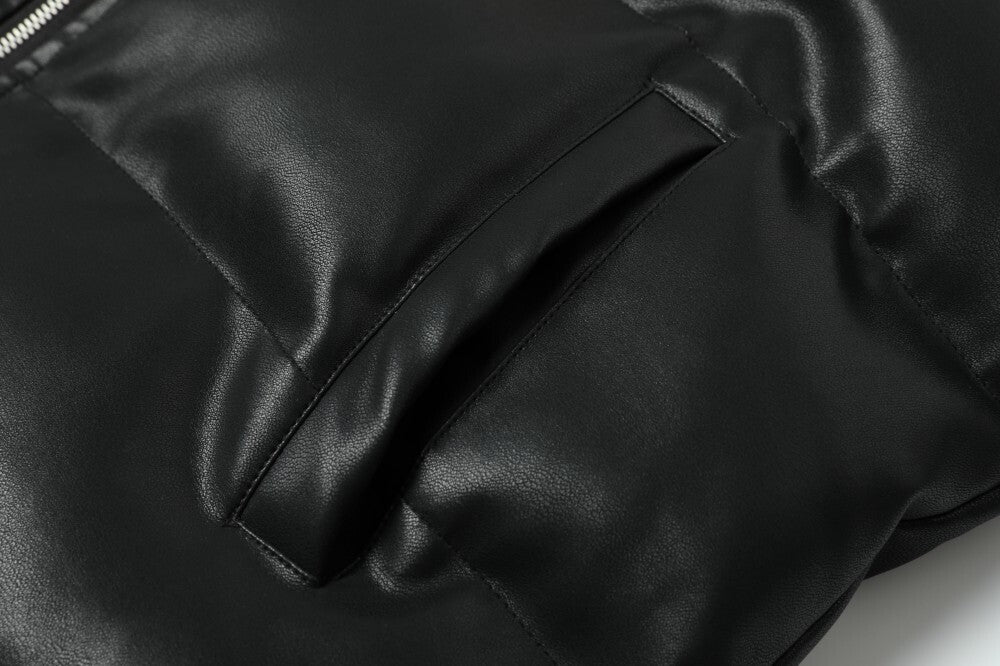 Omirad PU Gloss Bat-Ear Puffer Jacket