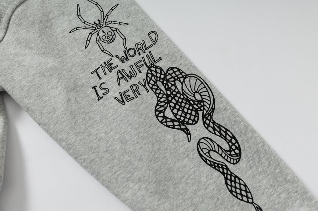 3-6-5.shop Doodle Graphic Zip Hoodie